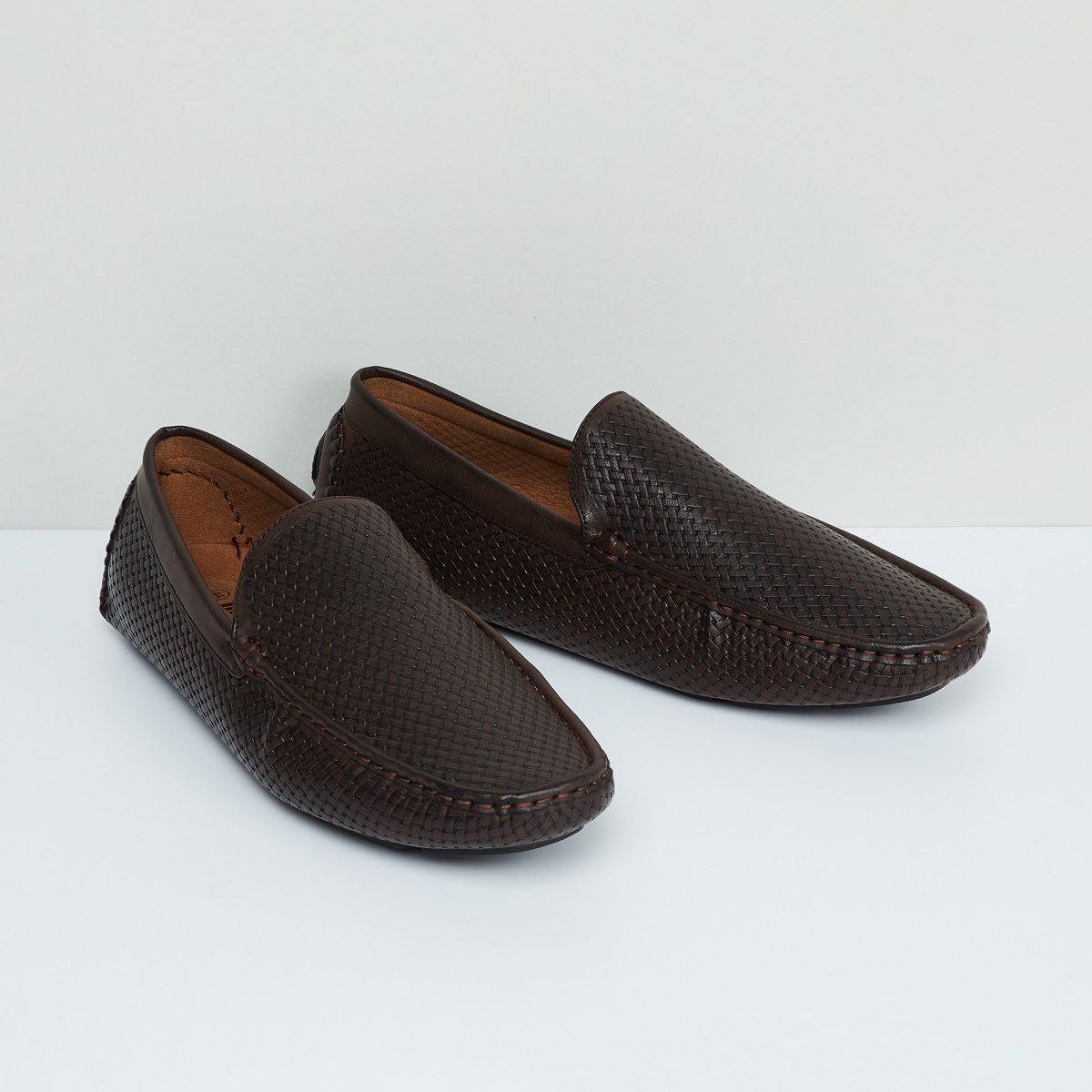 MAX Basket Weave Solid Loafers