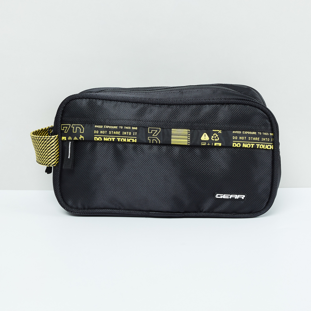 MAX Printed Tape Detailed Toiletry Pouch
