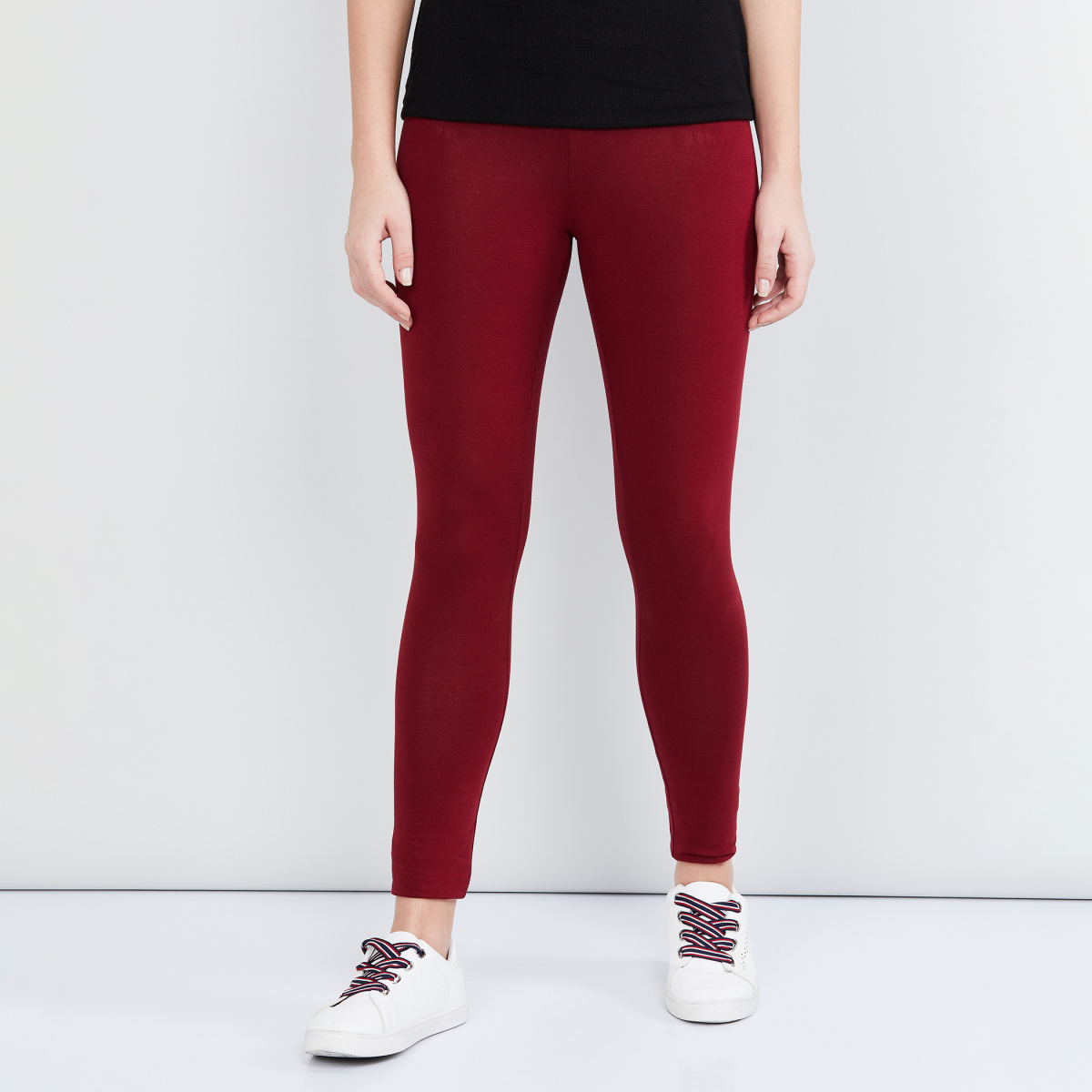 MAX Solid Knitted Ankle-Length Leggings, Max, JP Nagar