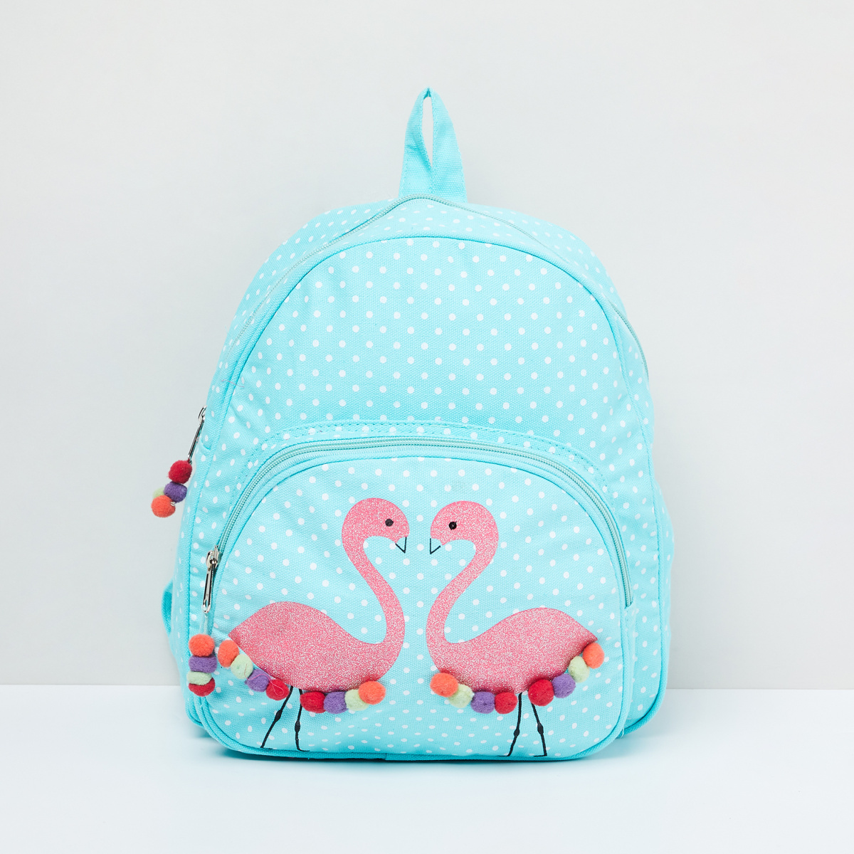 MAX Printed Backpack with Pompoms
