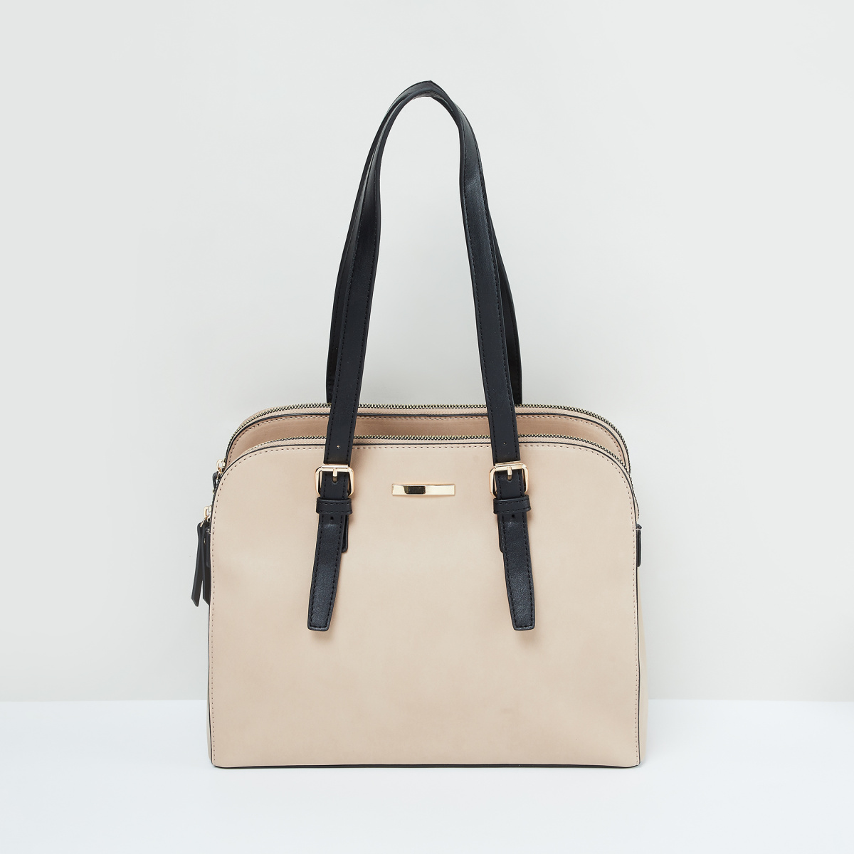 MAX Solid Zip-Closure Handbag