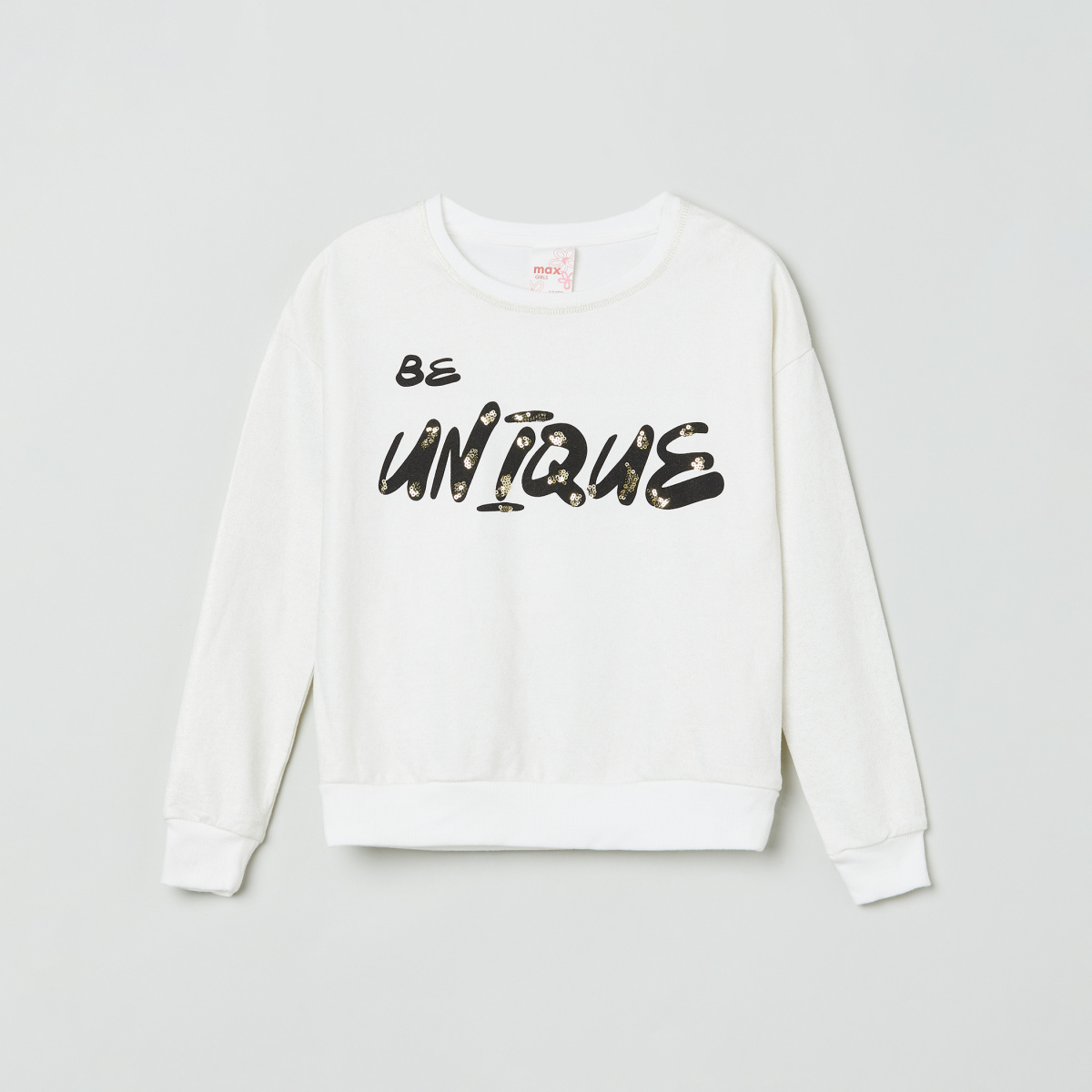MAX Typographic Print Full Sleeves Sweatshirt