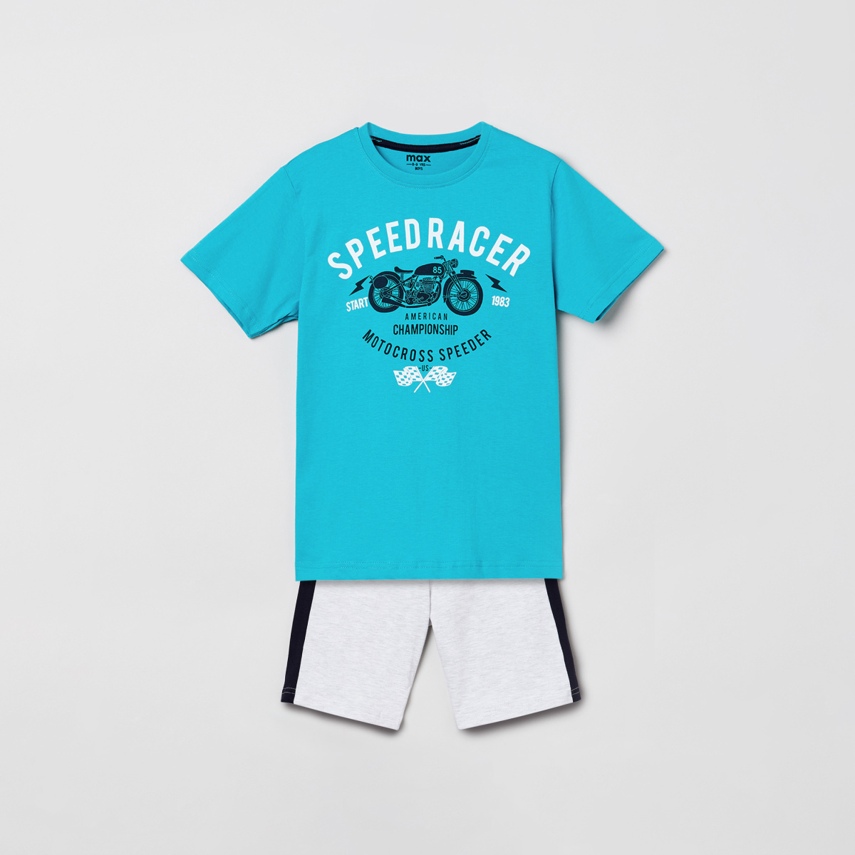 MAX Typographic Print T-shirt with Elasticated Shorts