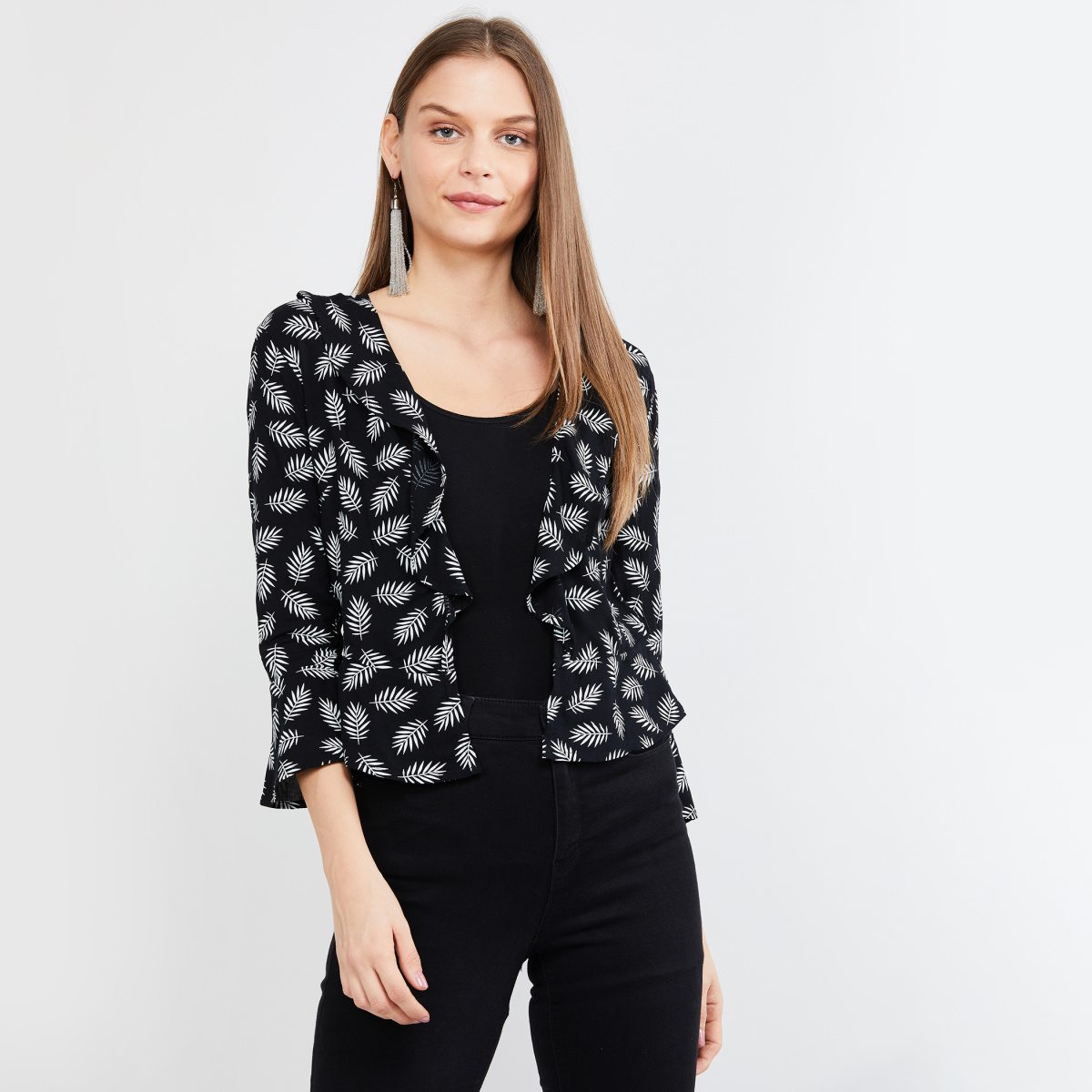 MAX Printed Open-Front Shrug