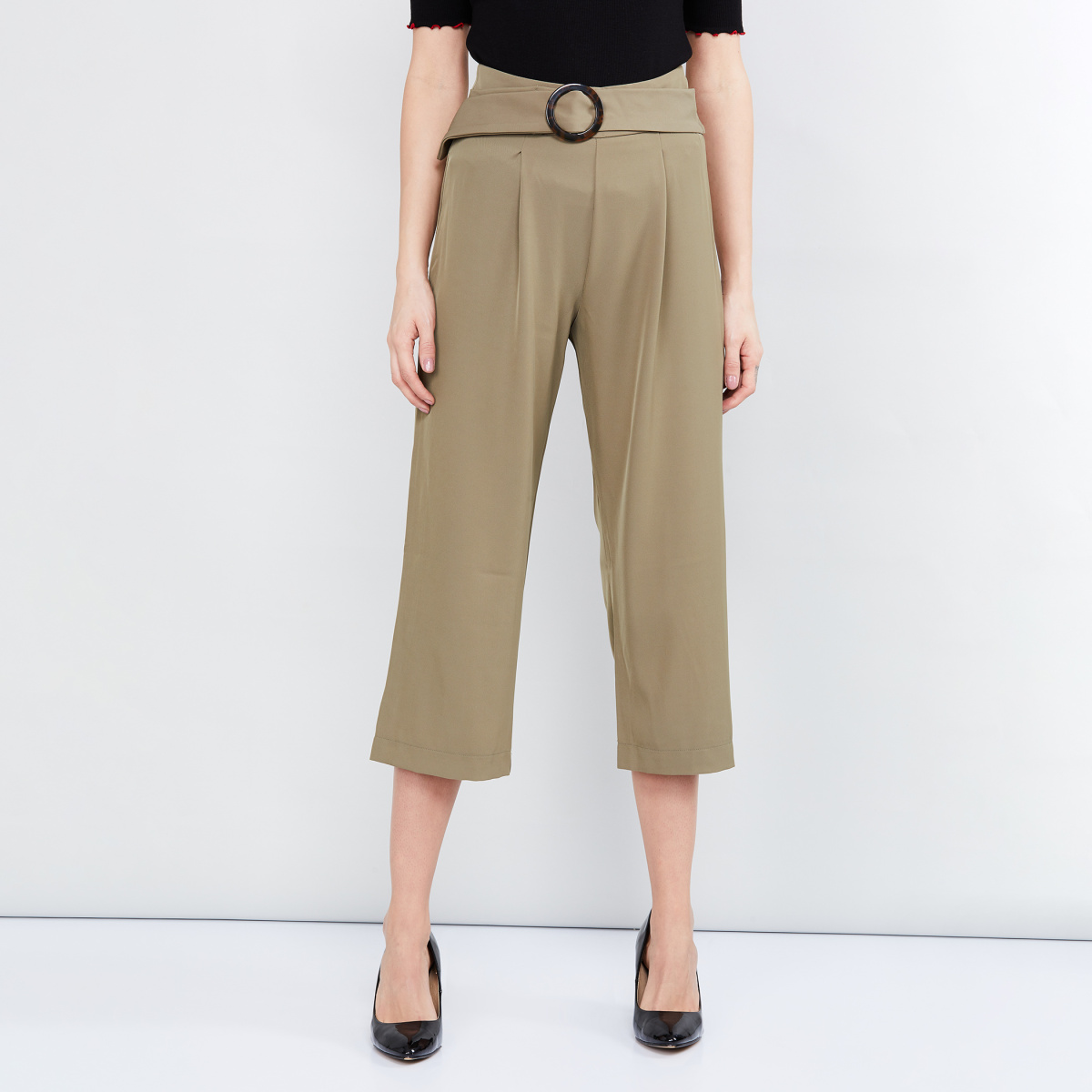 MAX Solid Culottes with Belt