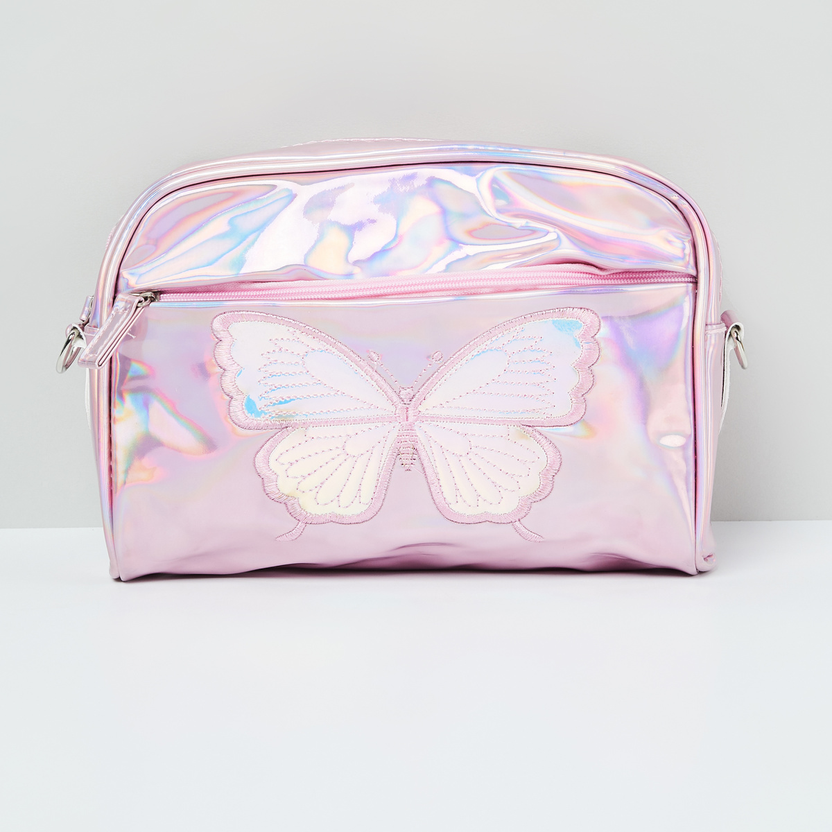 MAX Holographic Finished Pouch with Butterfly Applique