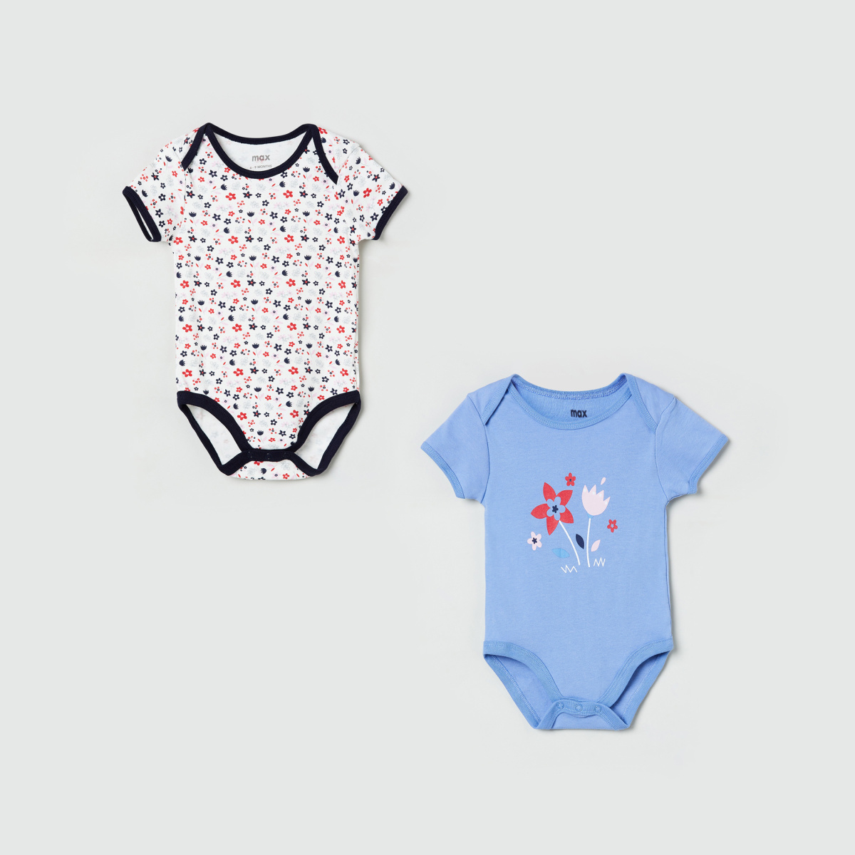 MAX Printed Knitted Rompers - Set of 2
