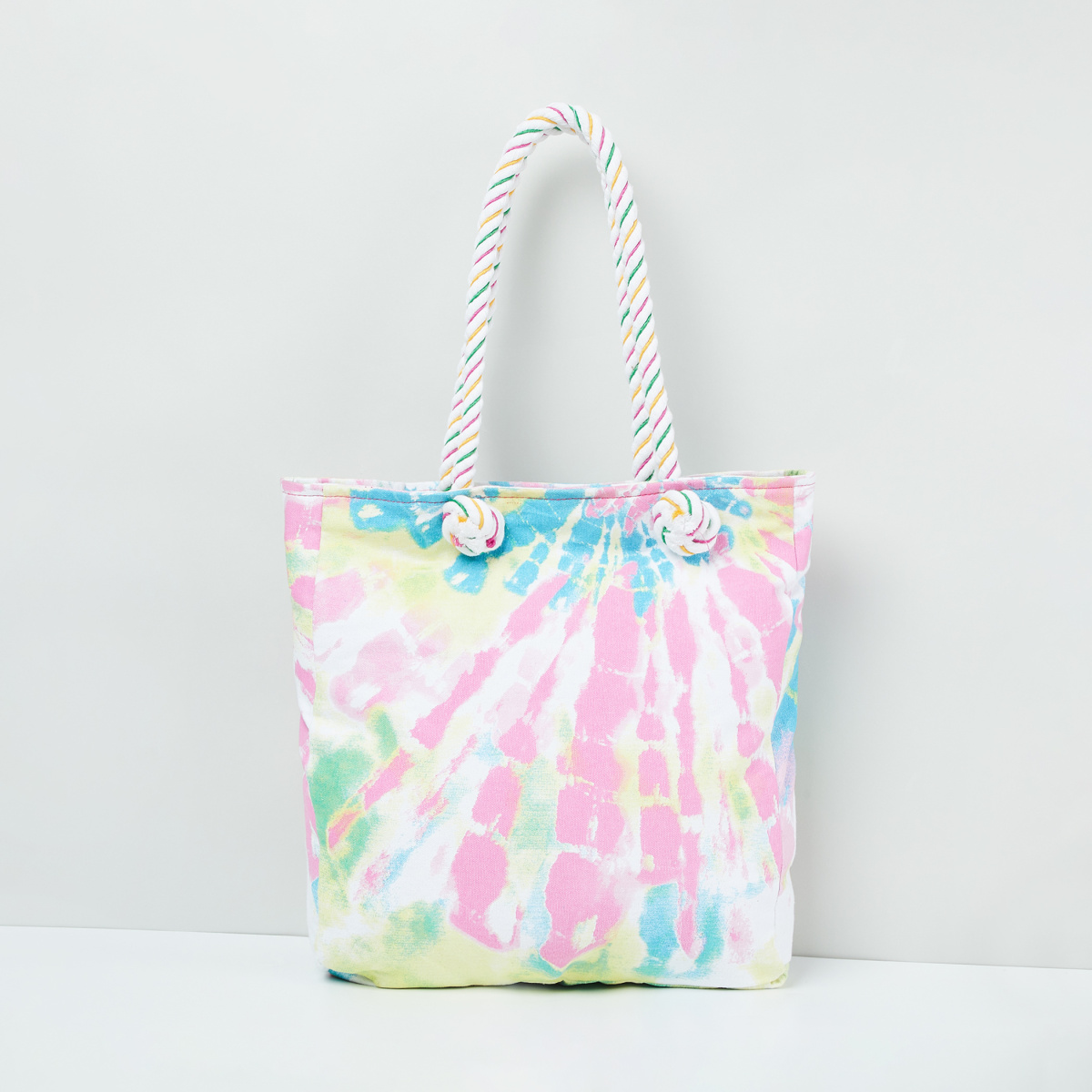 MAX Tie and Dye Tote Bag with Textured Straps