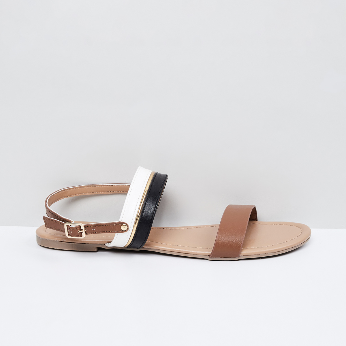 MAX Colourblocked Ankle-Strap Sandals