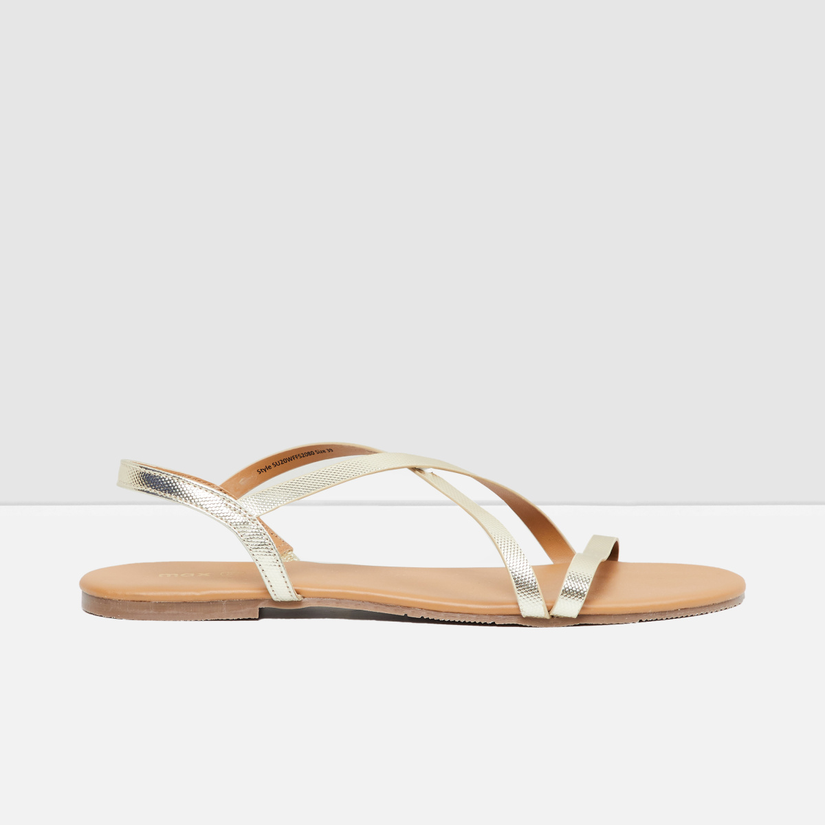 MAX Slingback Flat Sandals with Criss-Cross Straps