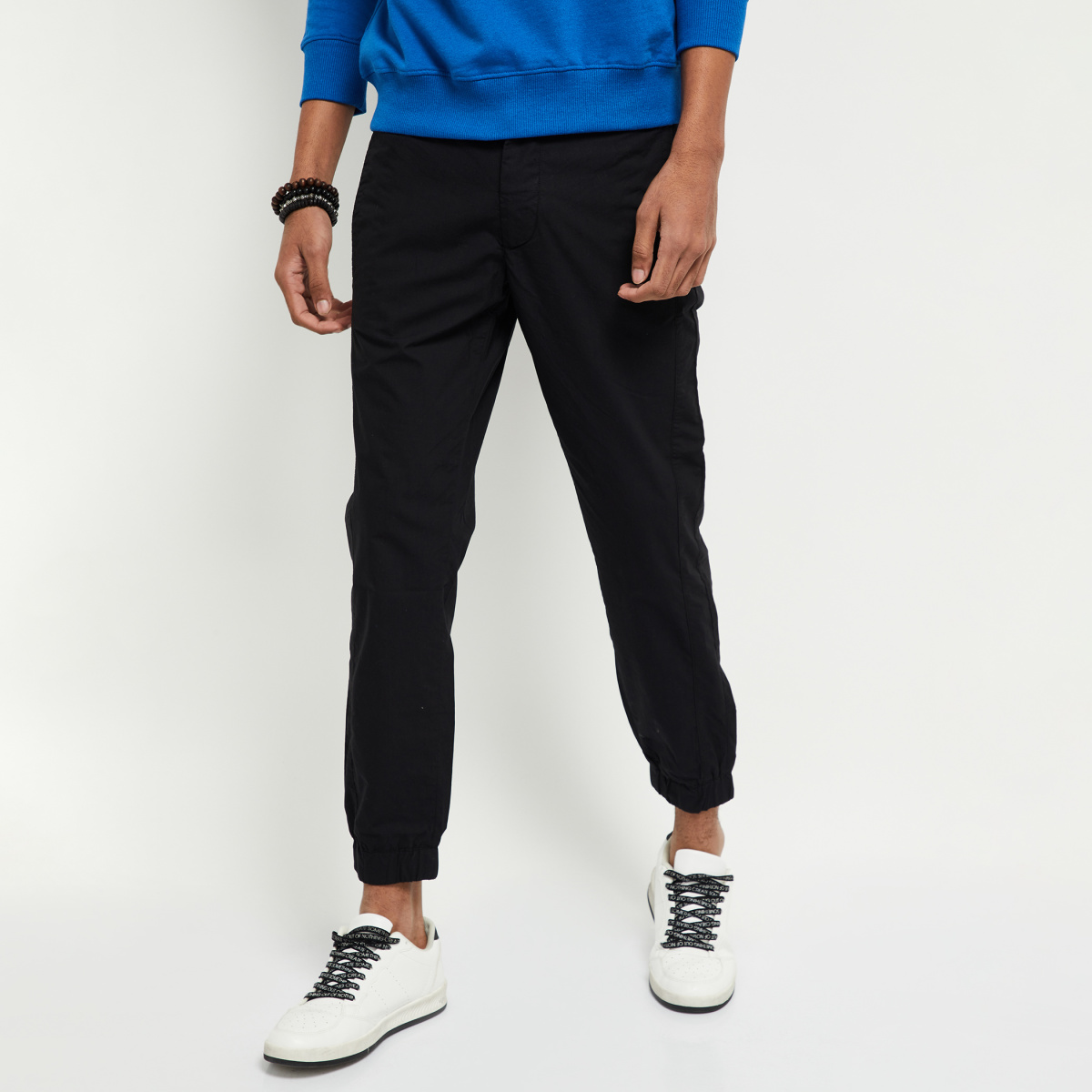 MAX Solid Joggers with Drawstring Waist