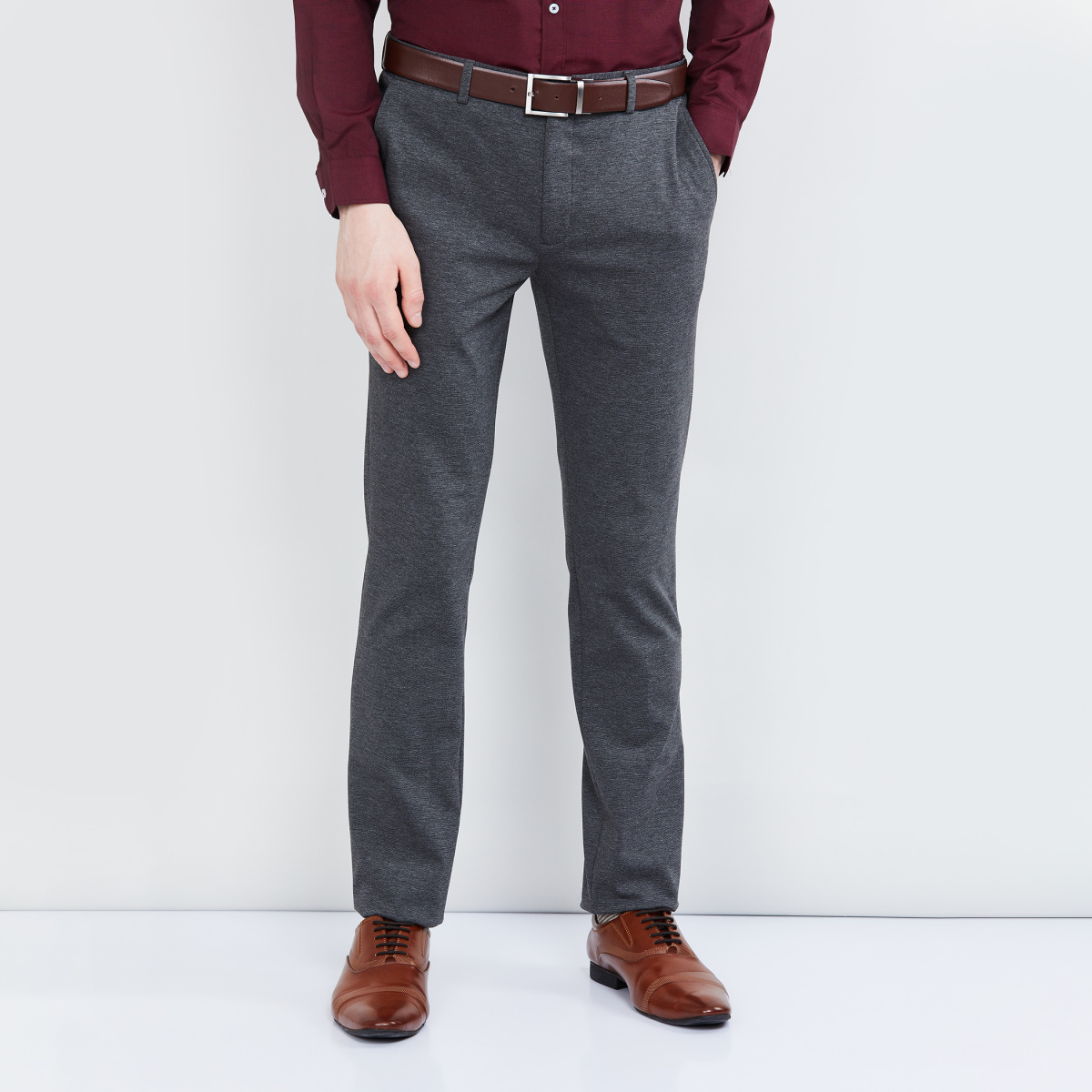 Shop Full Length Formal Pants in Slim Fit with Pocket Detail Online | Max  Qatar