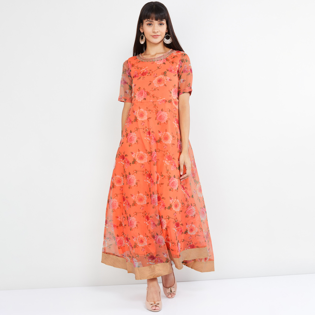 Buy WESTLYN Womens Cotton Jaipuri Printed Kurti Long Midi Maxi Dress Free  Size Up to 44XL  Multi20 at Amazonin