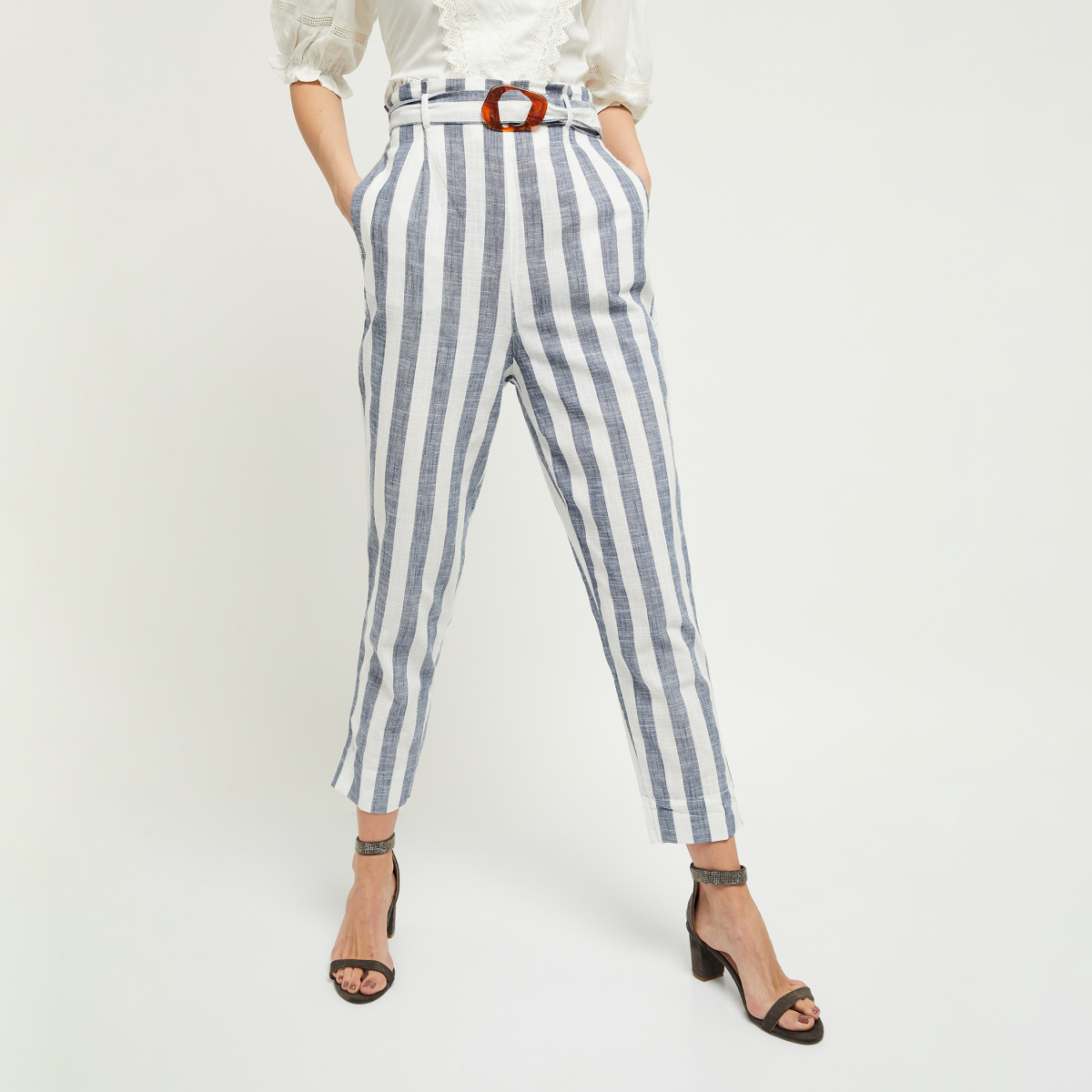 MAX Striped Casual Trousers