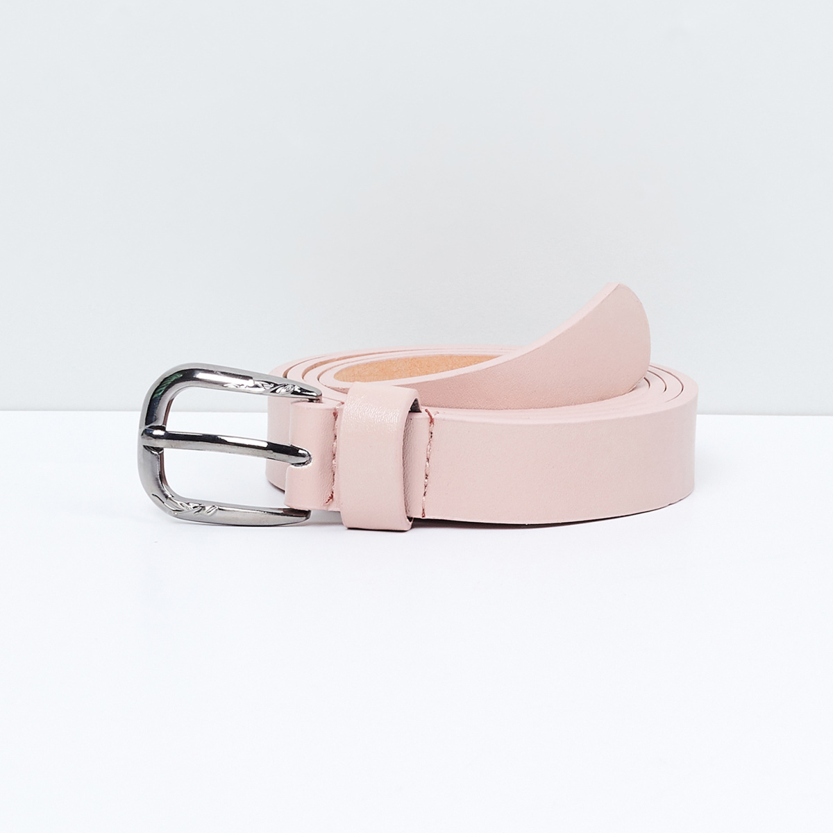 MAX Solid Casual Belt with Buckle Closure