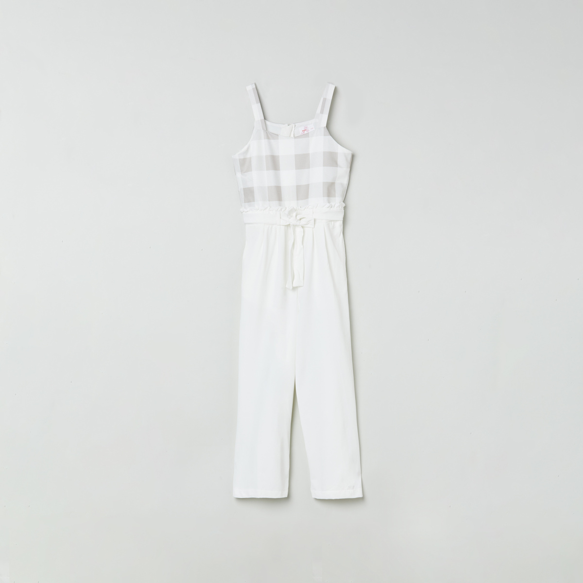 MAX Checked Jumpsuit with Tie-Up Detail