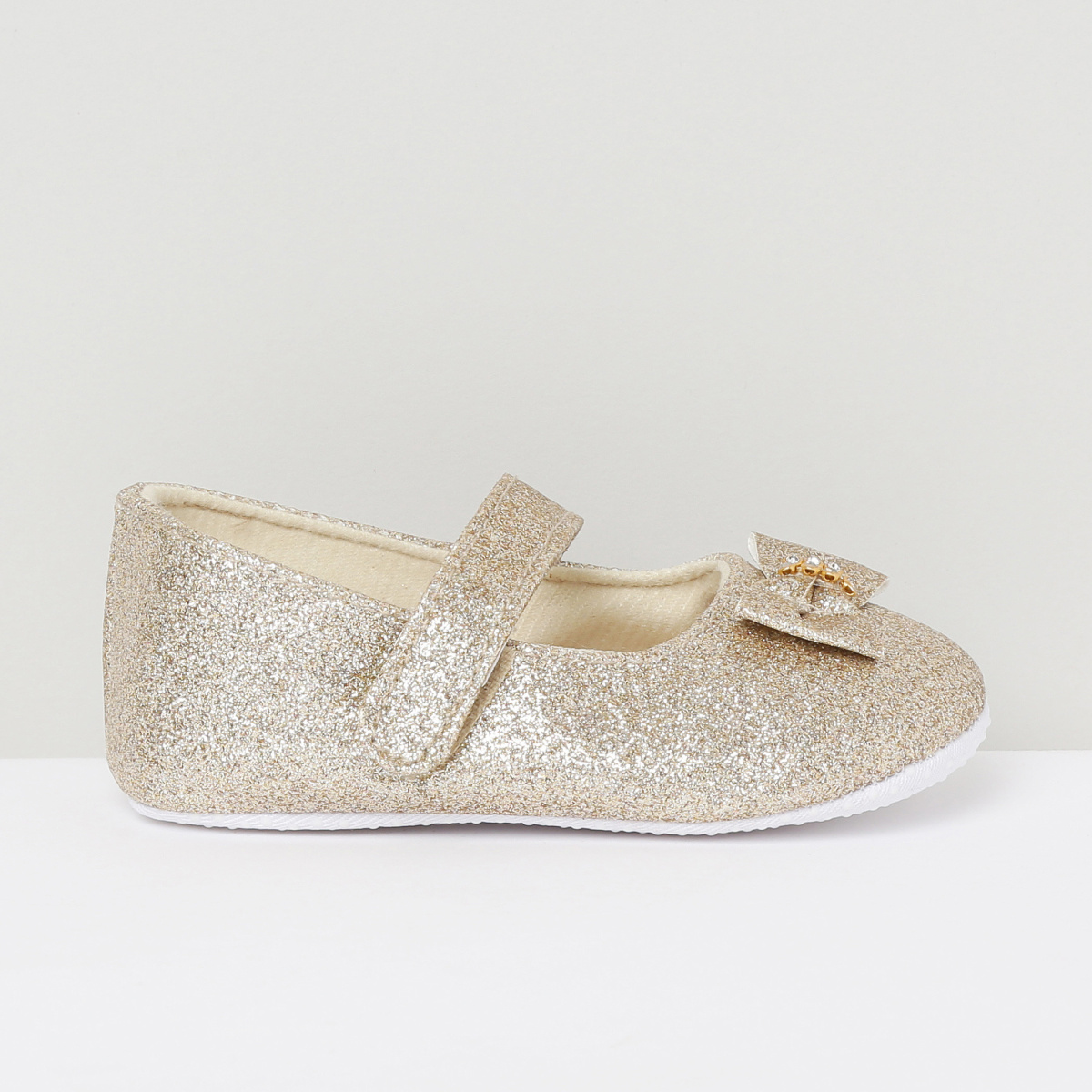 MAX Shimmery Mary Janes with Embellished Applique