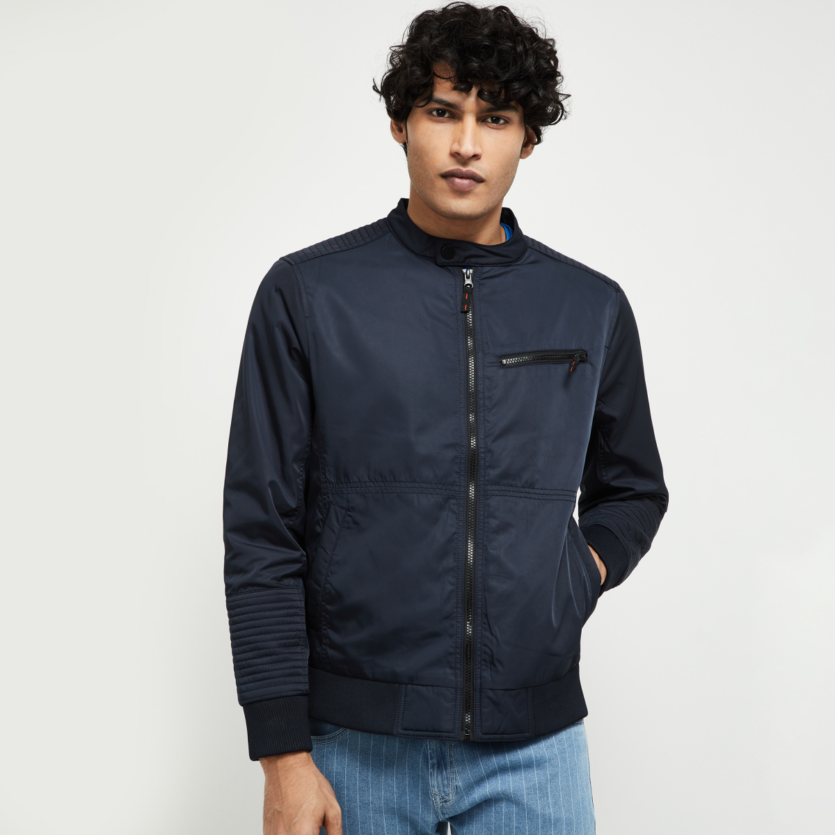 MAX Solid Padded Bomber Jacket