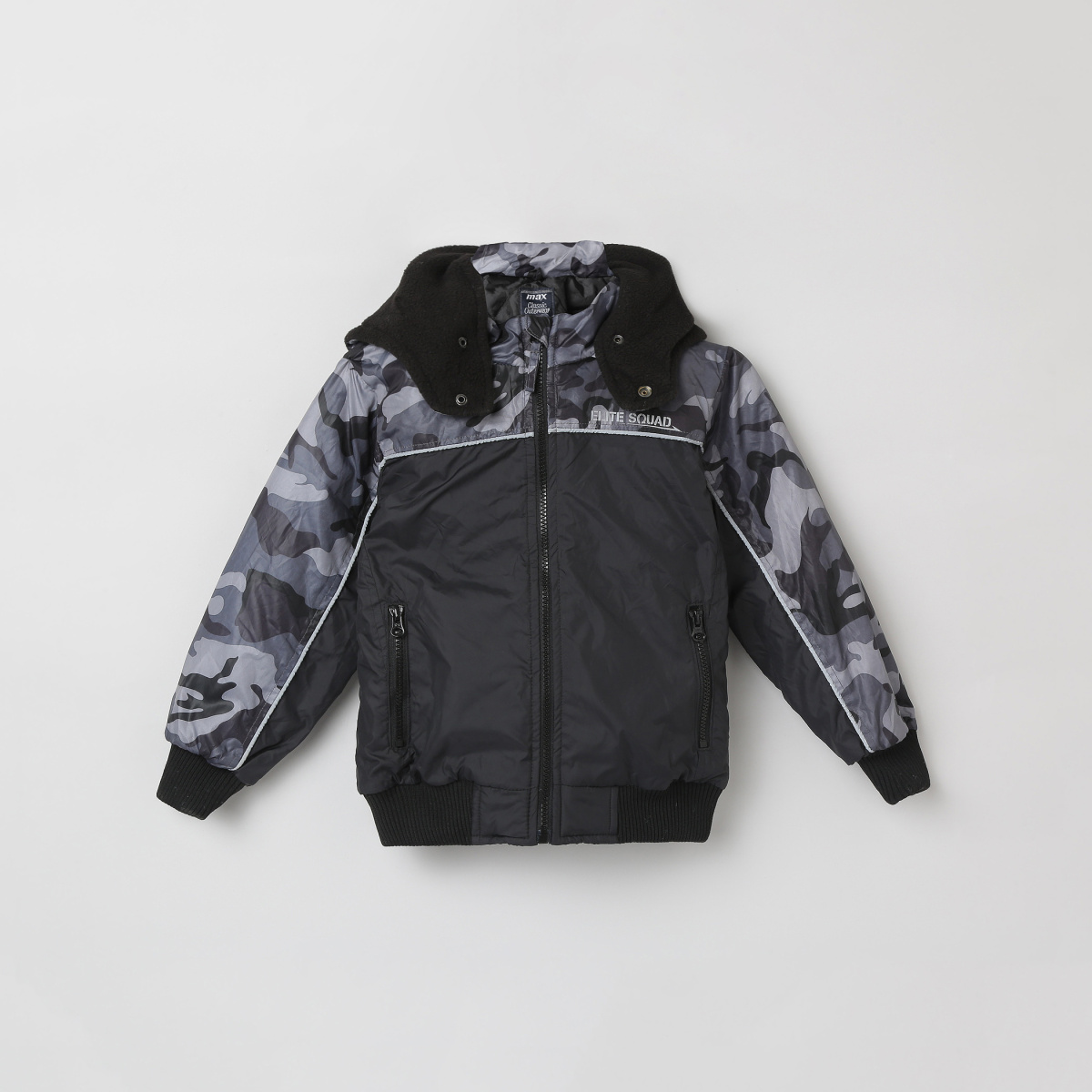MAX Camouflage Printed Hooded Jacket
