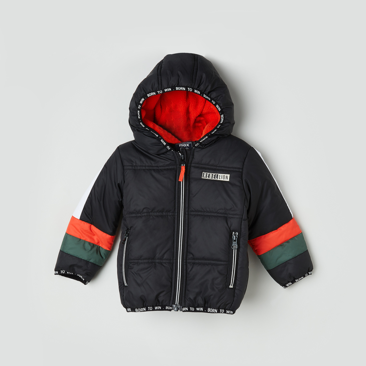 MAX Appliqued Hooded Puffed Jacket