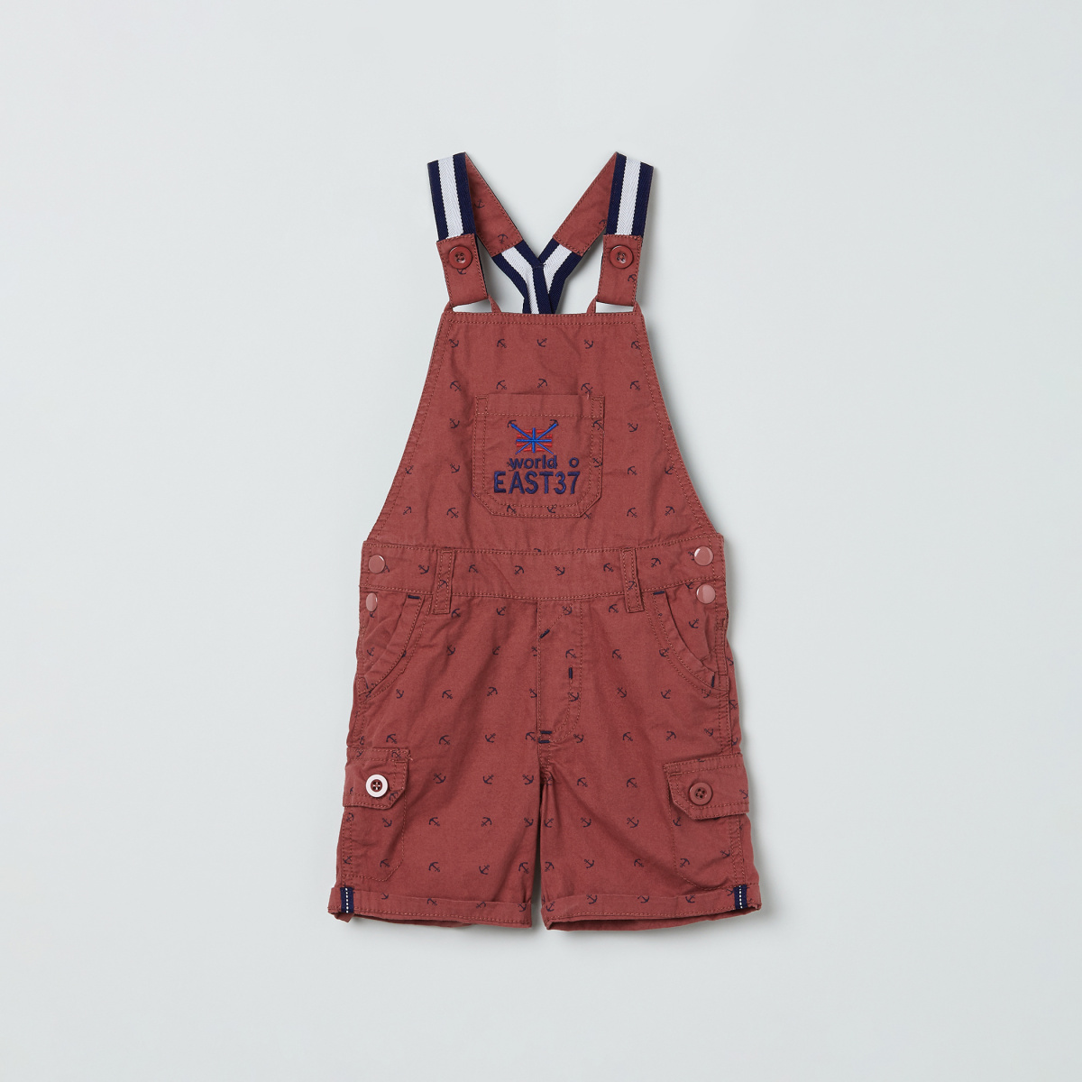 MAX Printed Dungarees with Upturned Hems