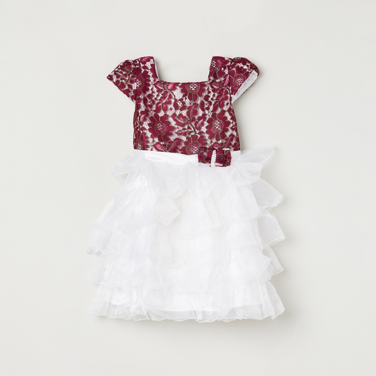 MAX Floral Lace Tiered Dress