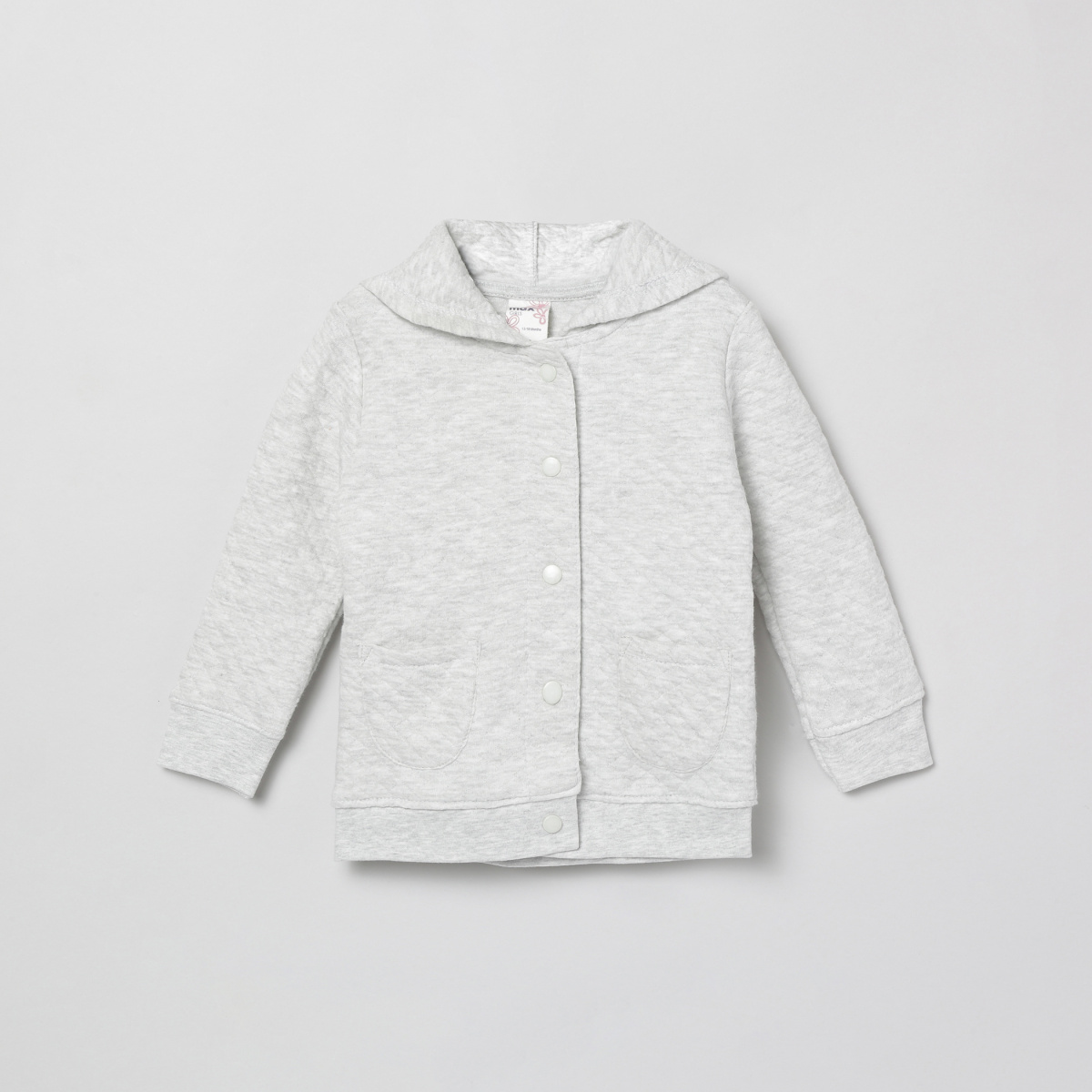 MAX Textured Button-Front Hoodie