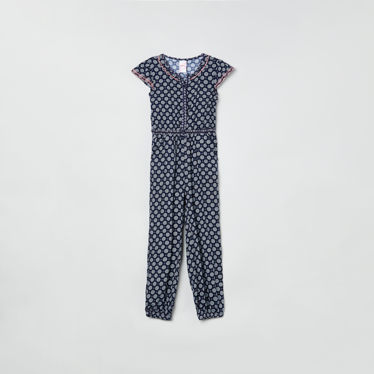 MAX Printed Jumpsuit with Button Placket