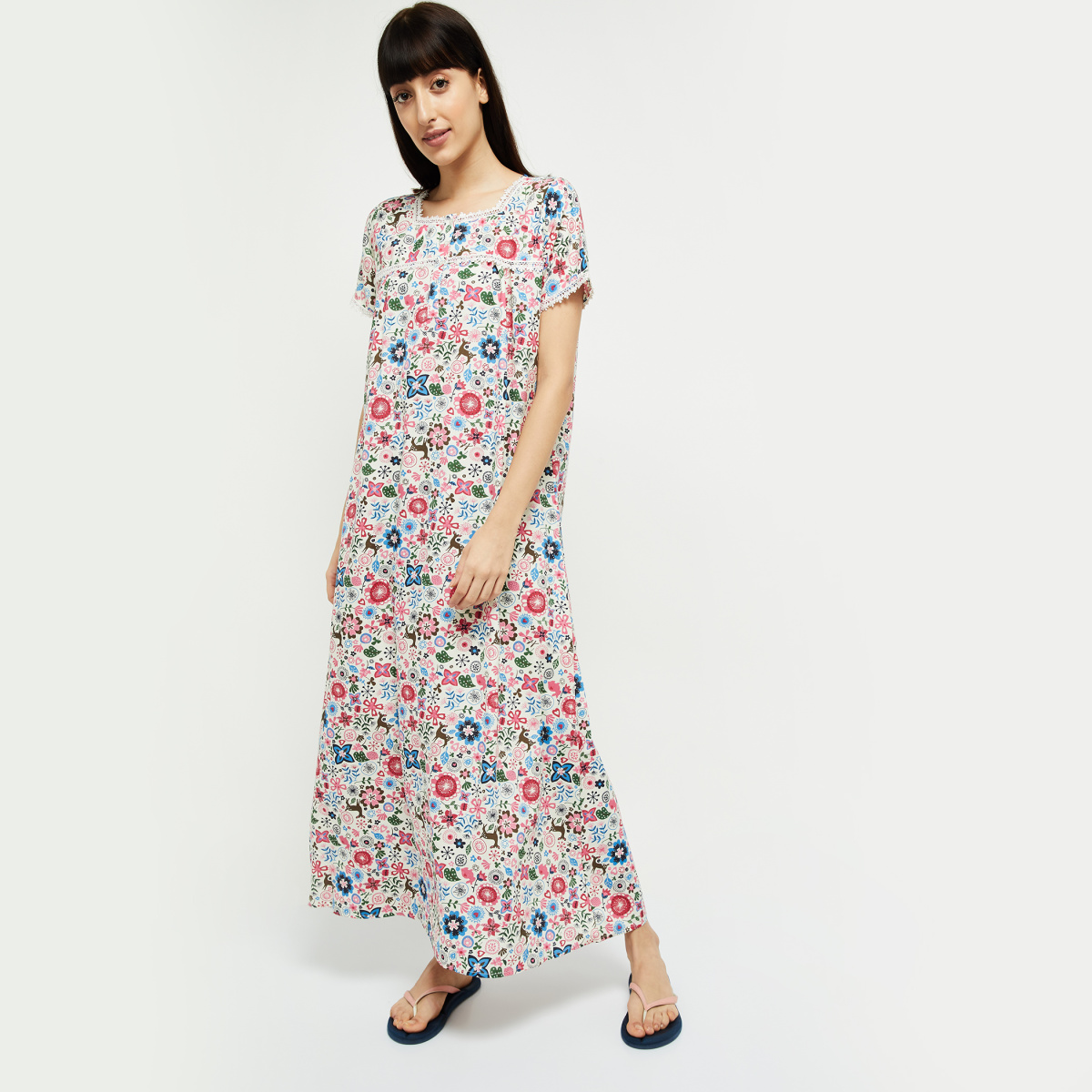 EFINNY Women's Nightgown Satin Silk Night Dress Soft and Comfortable Long  Sleeves Sleepwear - Walmart.com