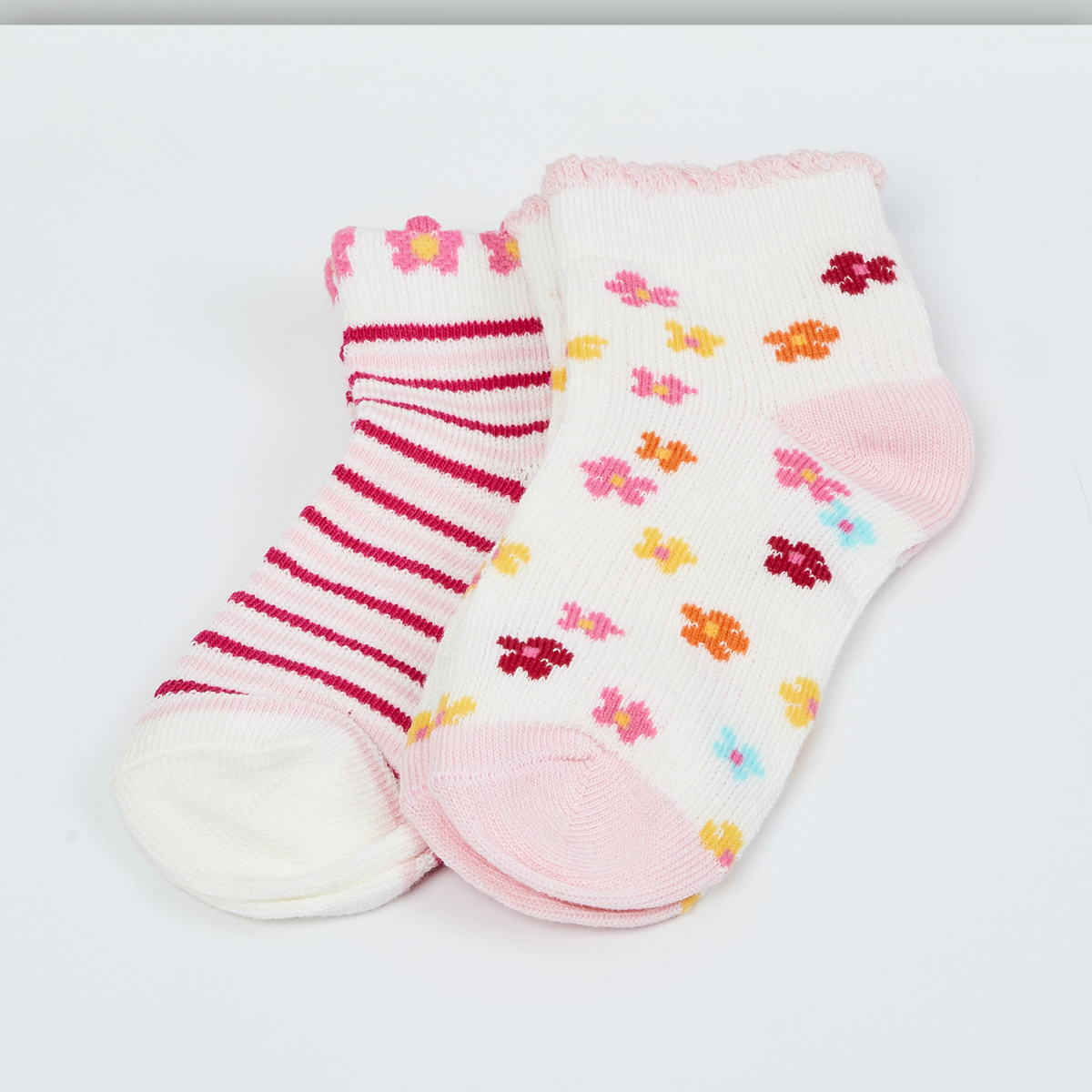 MAX Kids Patterned Knit Socks - Pack of 2 - 2-4 Y