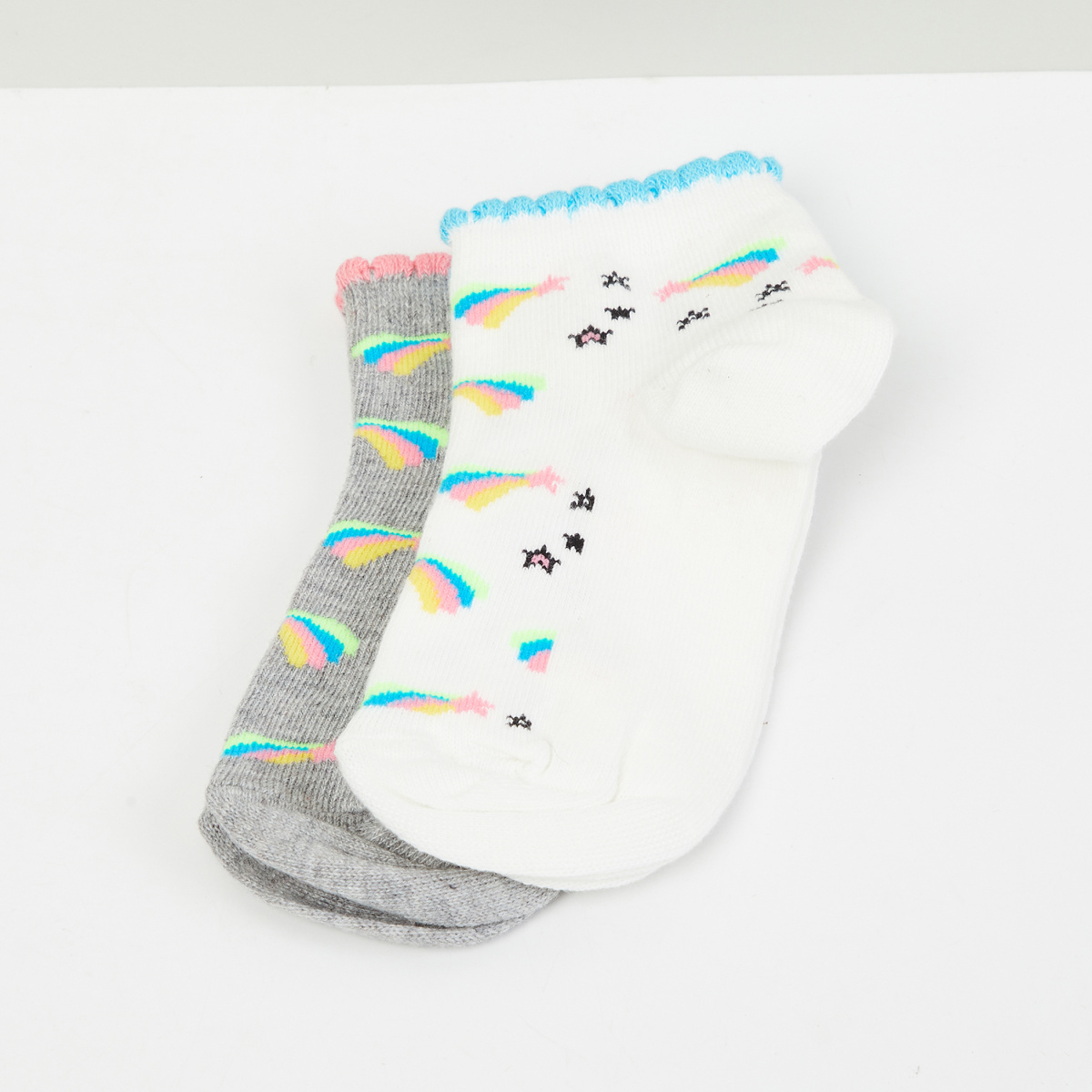 MAX Kids Jacquard Pattern Socks- Pack of 2 - 5-7 Y