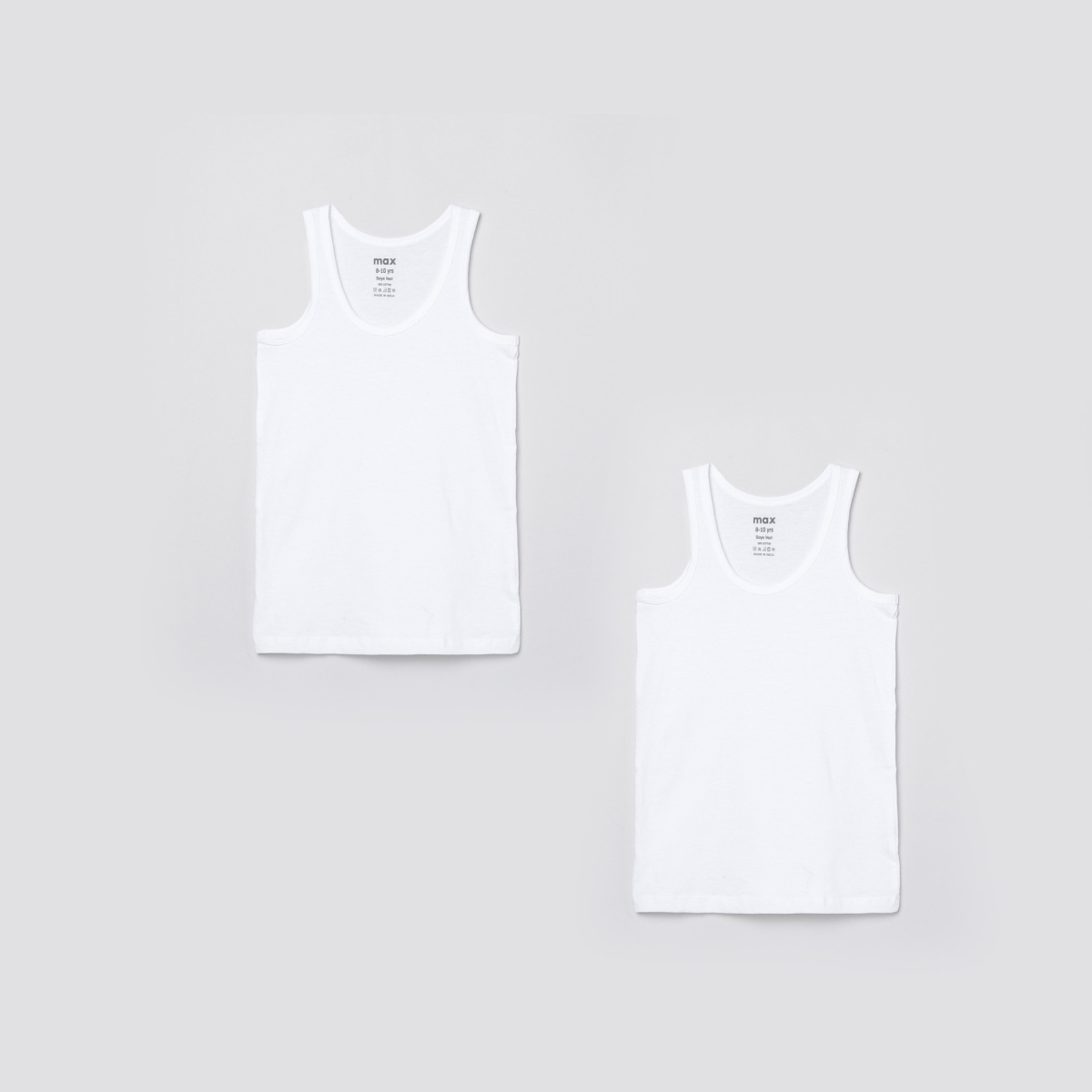 MAX Solid Sleeveless Vest- Pack of 2