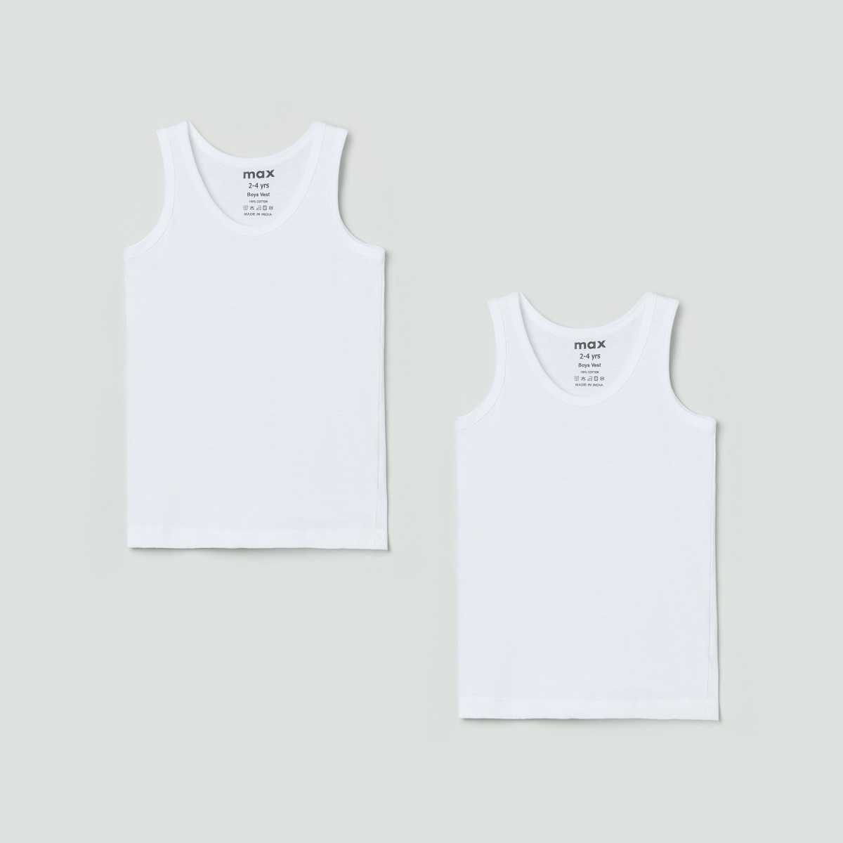 MAX Solid Sleeveless Vest- Pack of 2