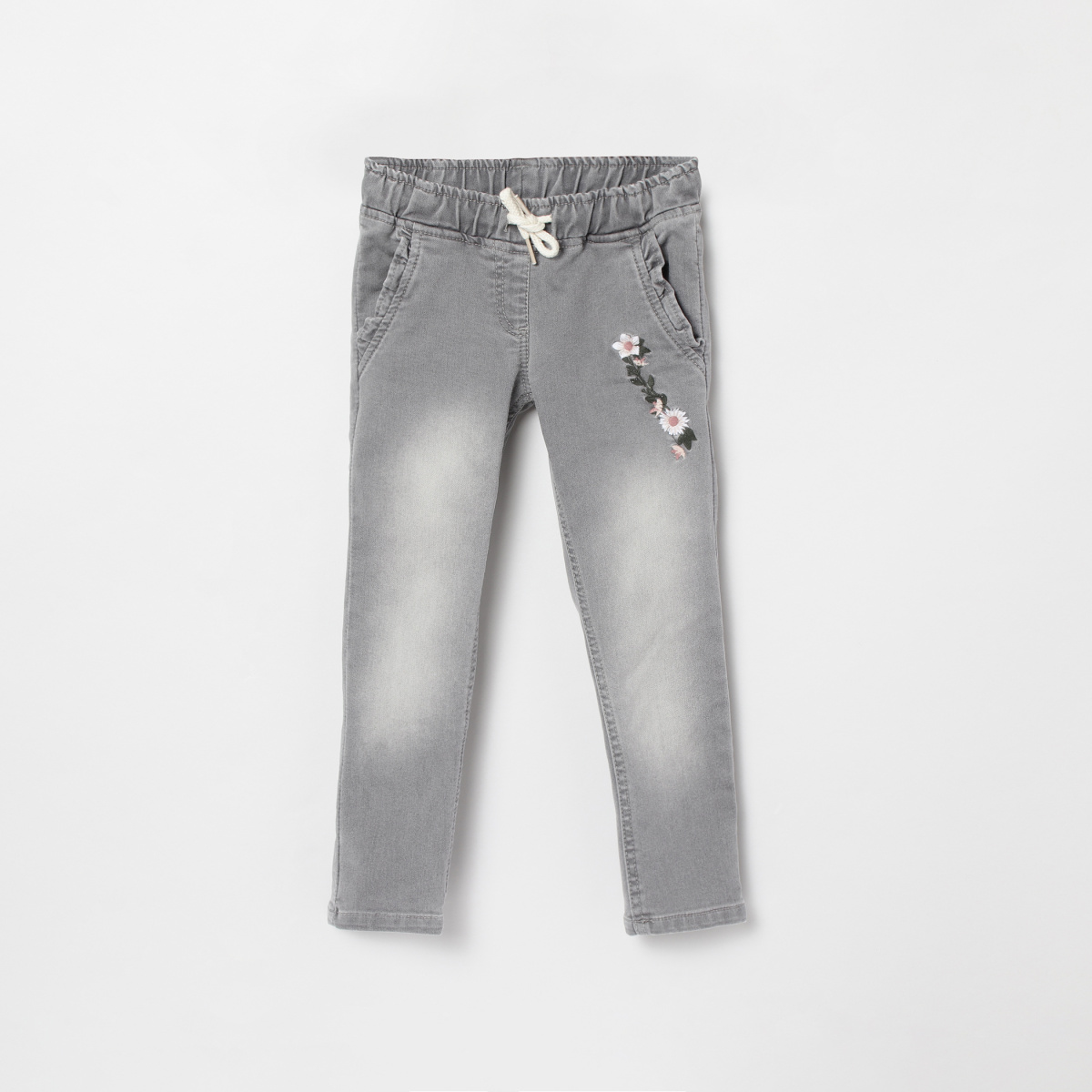 MAX Stonewashed Jeans with Embroidery