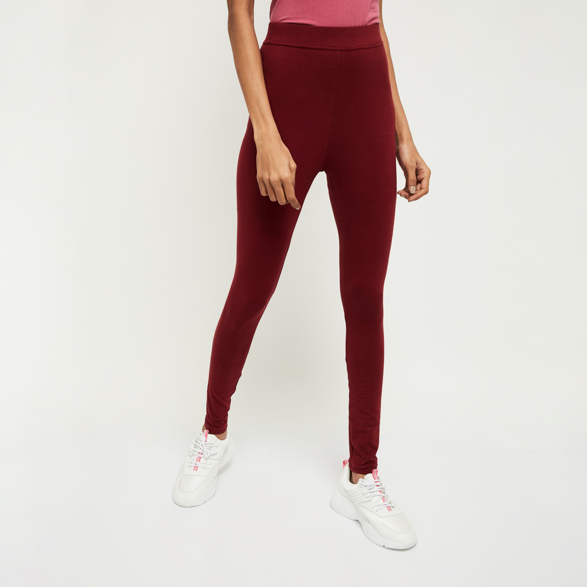 Frenchtrendz | Buy Frenchtrendz Cotton Spandex Chocolate Ankle Leggings  Online India