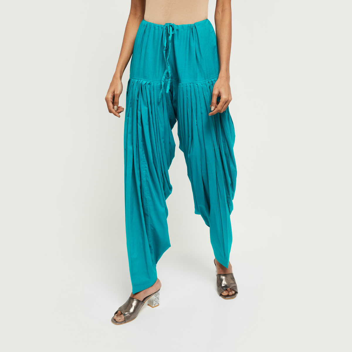Buy GreenYellow Elasticatedwaist Bandhani Cotton Dhoti Pants Online at  Jayporecom