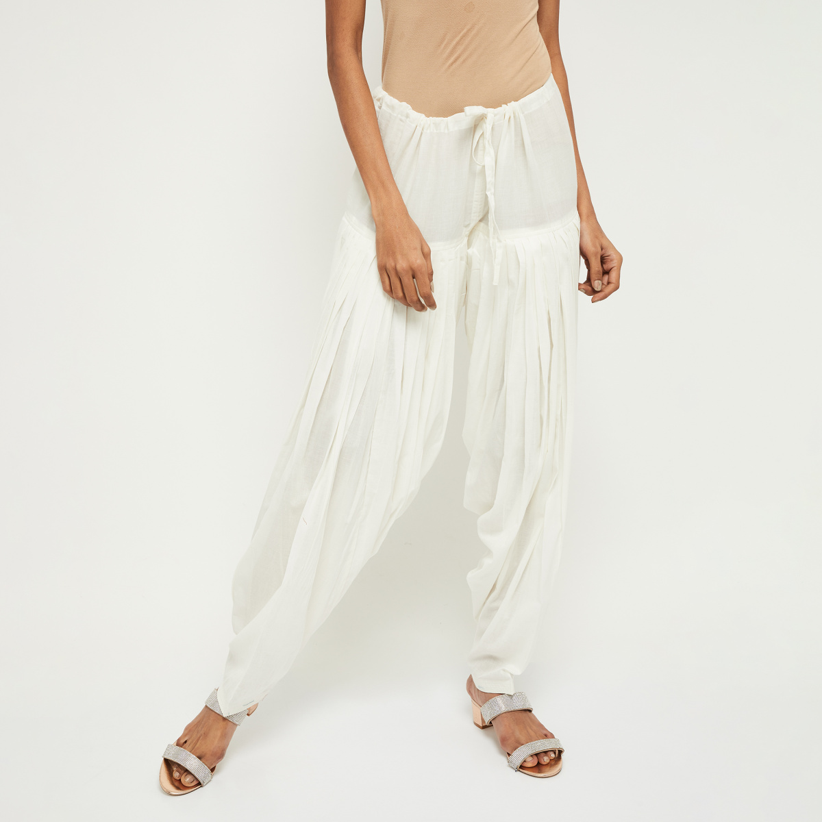 Beautiful Women's Cotton Patiala Salwar Pants Regular Fit Salwar Pajamas  White | eBay