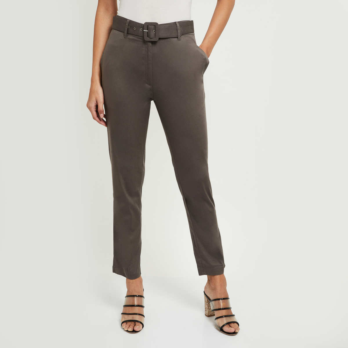 Buy online Women Ankle Length Solid Trouser from bottom wear for Women by  Aurelia for 899 at 0 off  2023 Limeroadcom