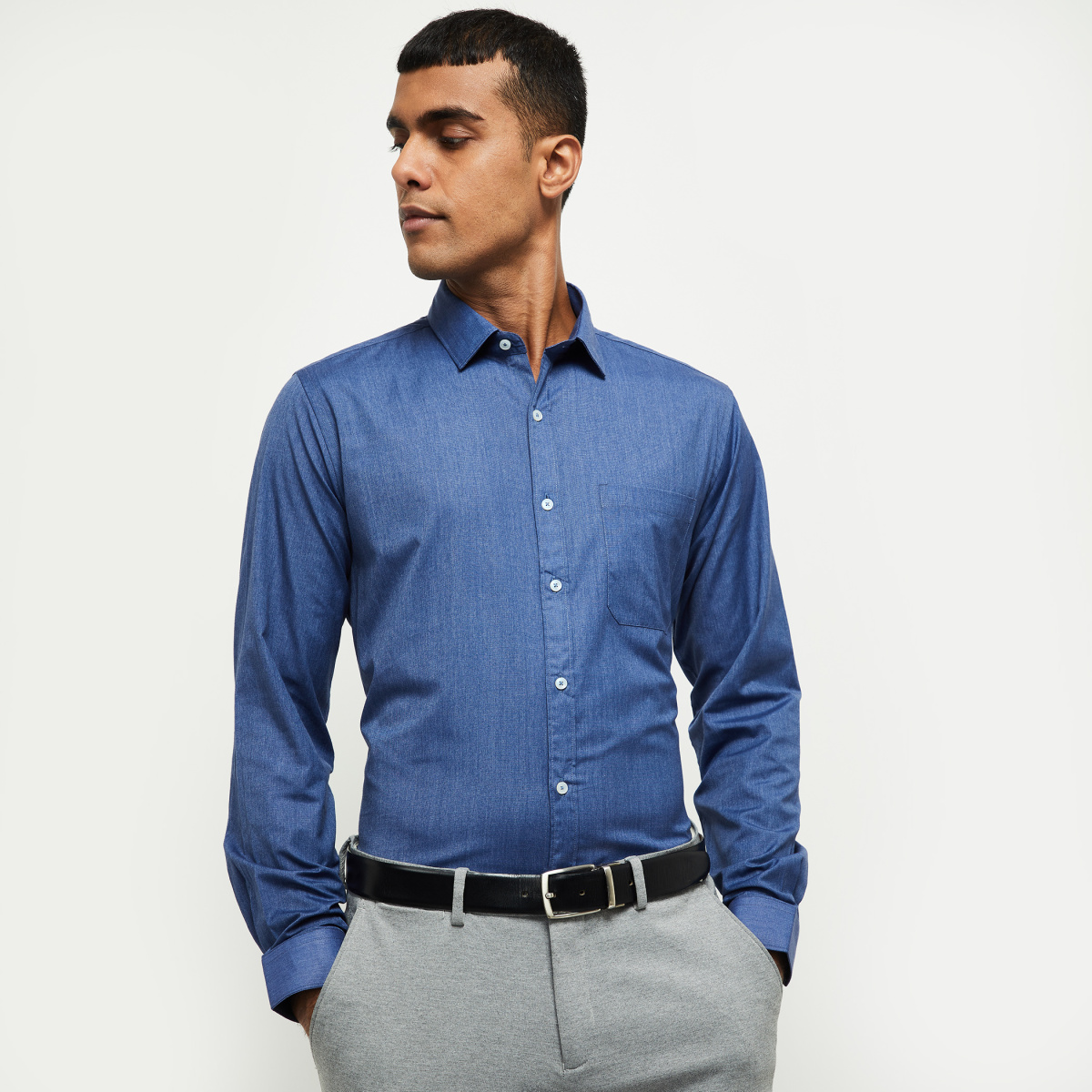 MAX Solid Smart Fit Formal Shirt