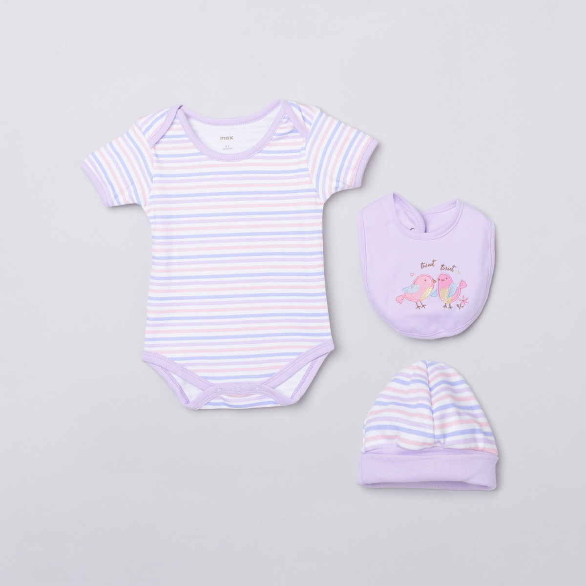 MAX Striped Romper Gift Set- Pack of 3