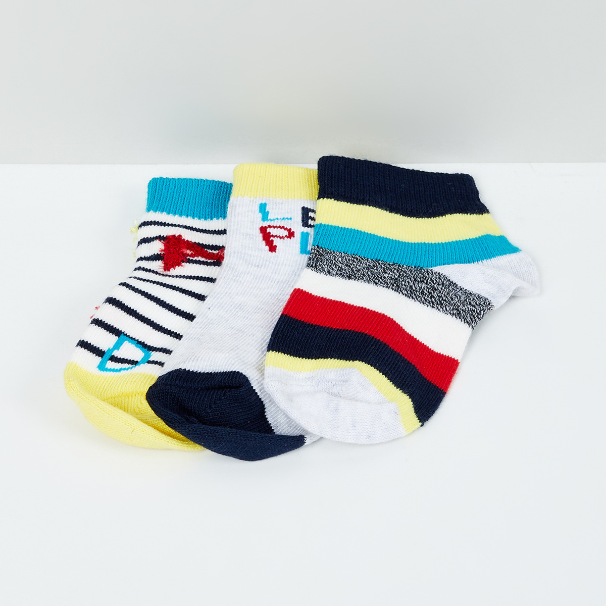 MAX Jacquard Patterned Socks - Set of 3- 1-2 Y