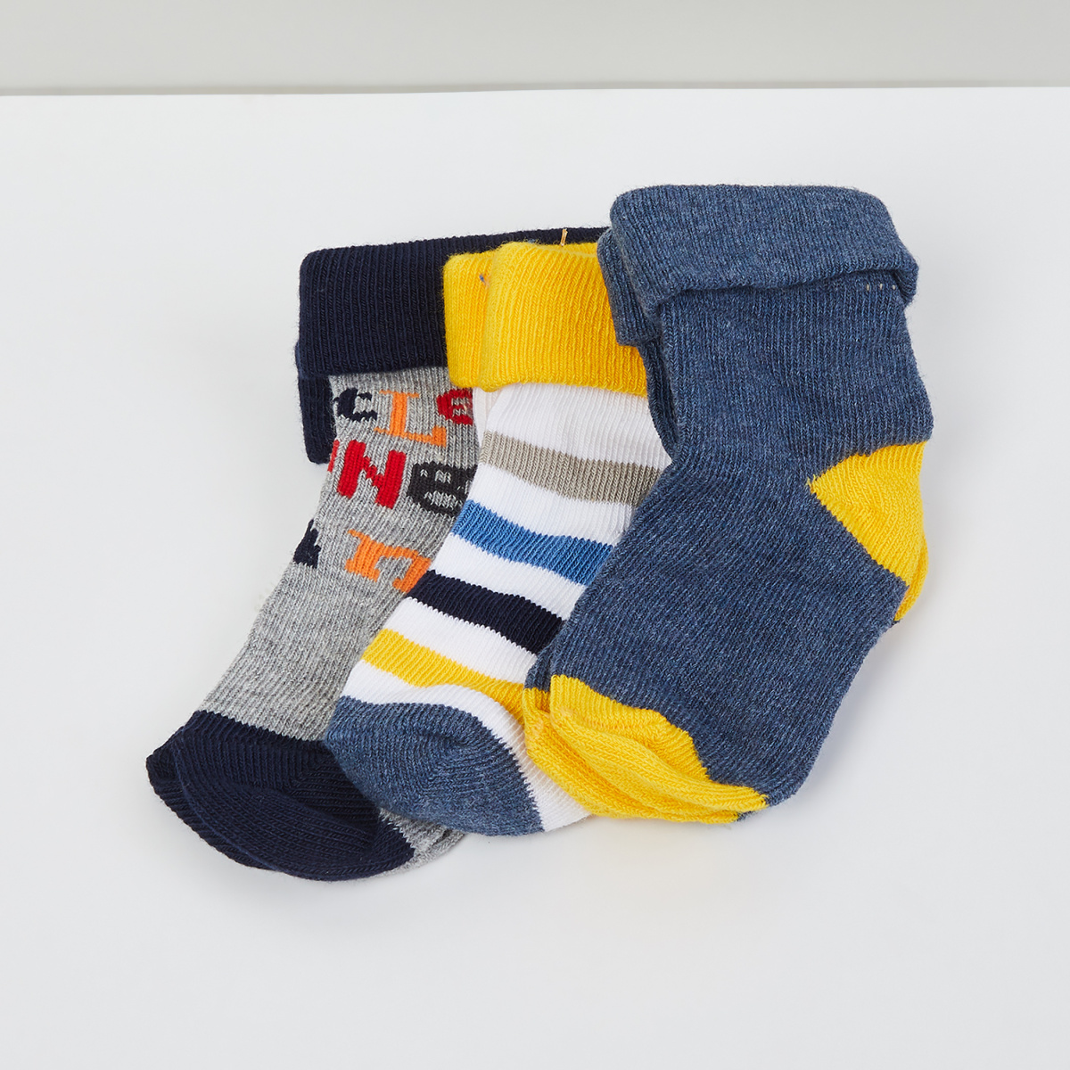 MAX Patterned Socks- Pack of 3- 1-2 Y