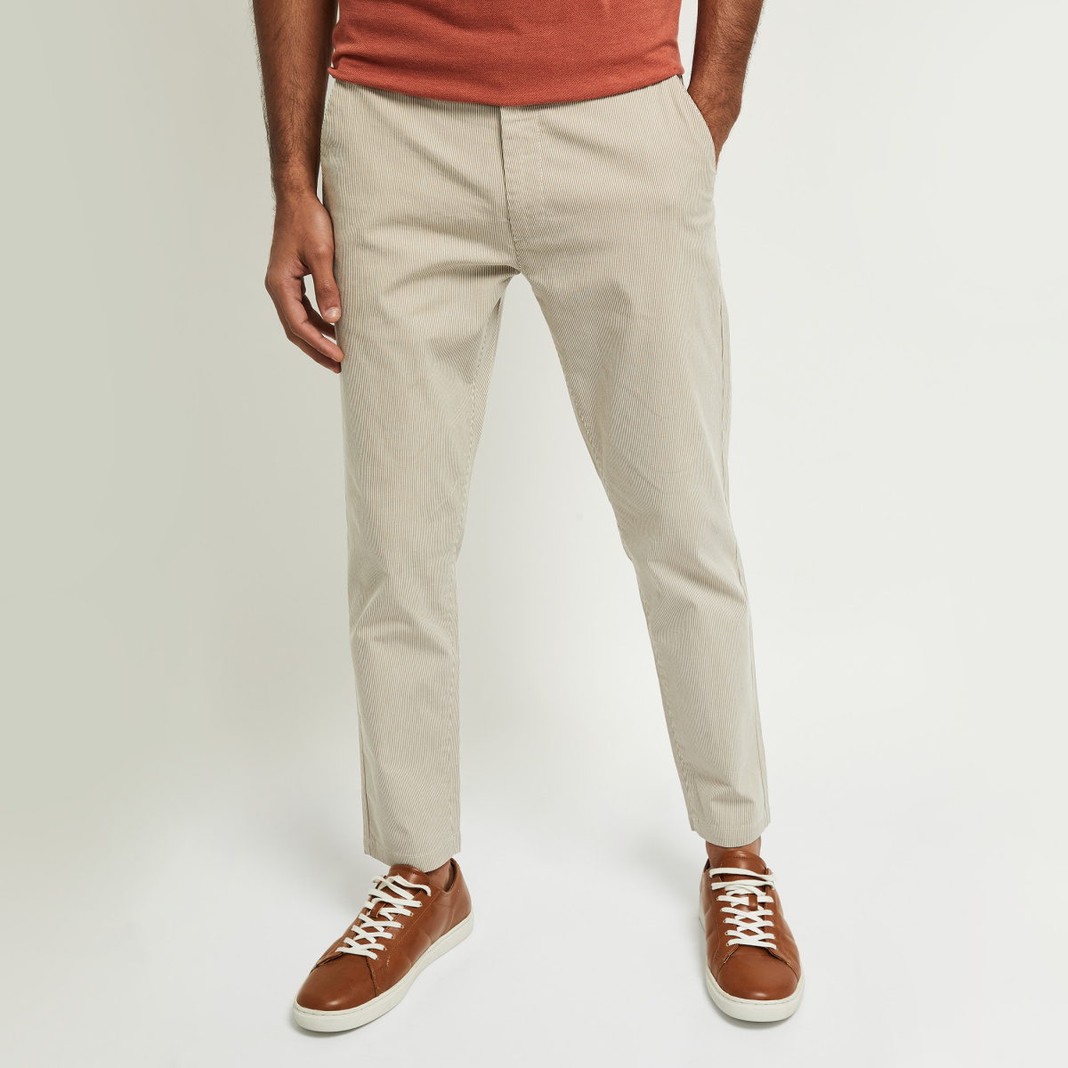 MAX Striped Carrot Fit Chinos