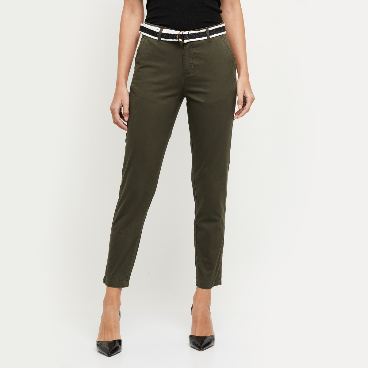 MAX Solid Trousers with Belt