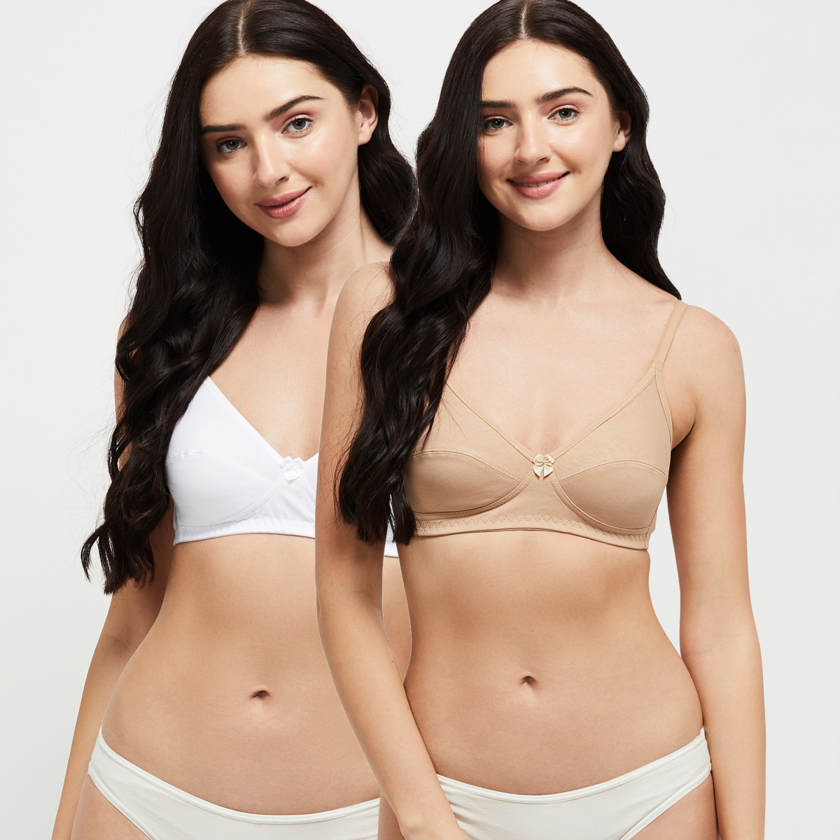 MAX Solid Seamed Soft Cup Bra - Set of 2