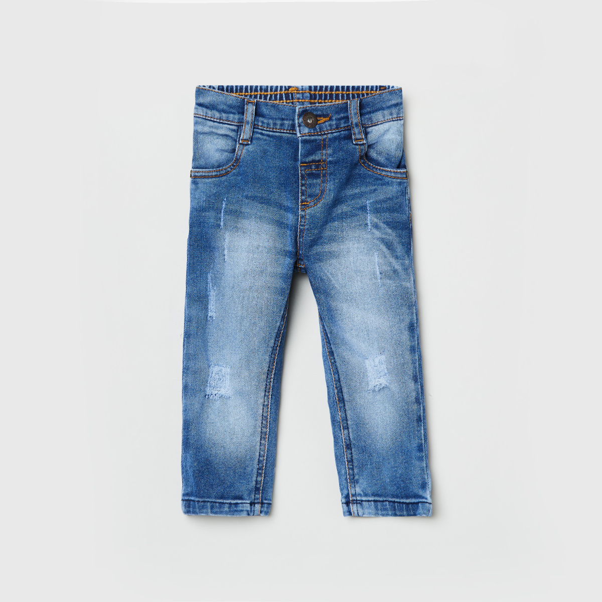 MAX Distressed Medium-Washed Slim Fit Jeans