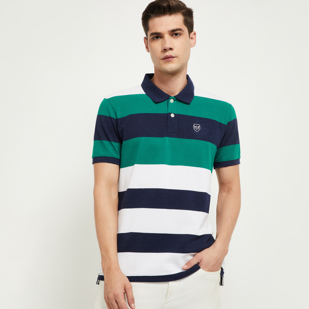 MAX Striped Short Sleeves Regular Fit Polo T-shirt