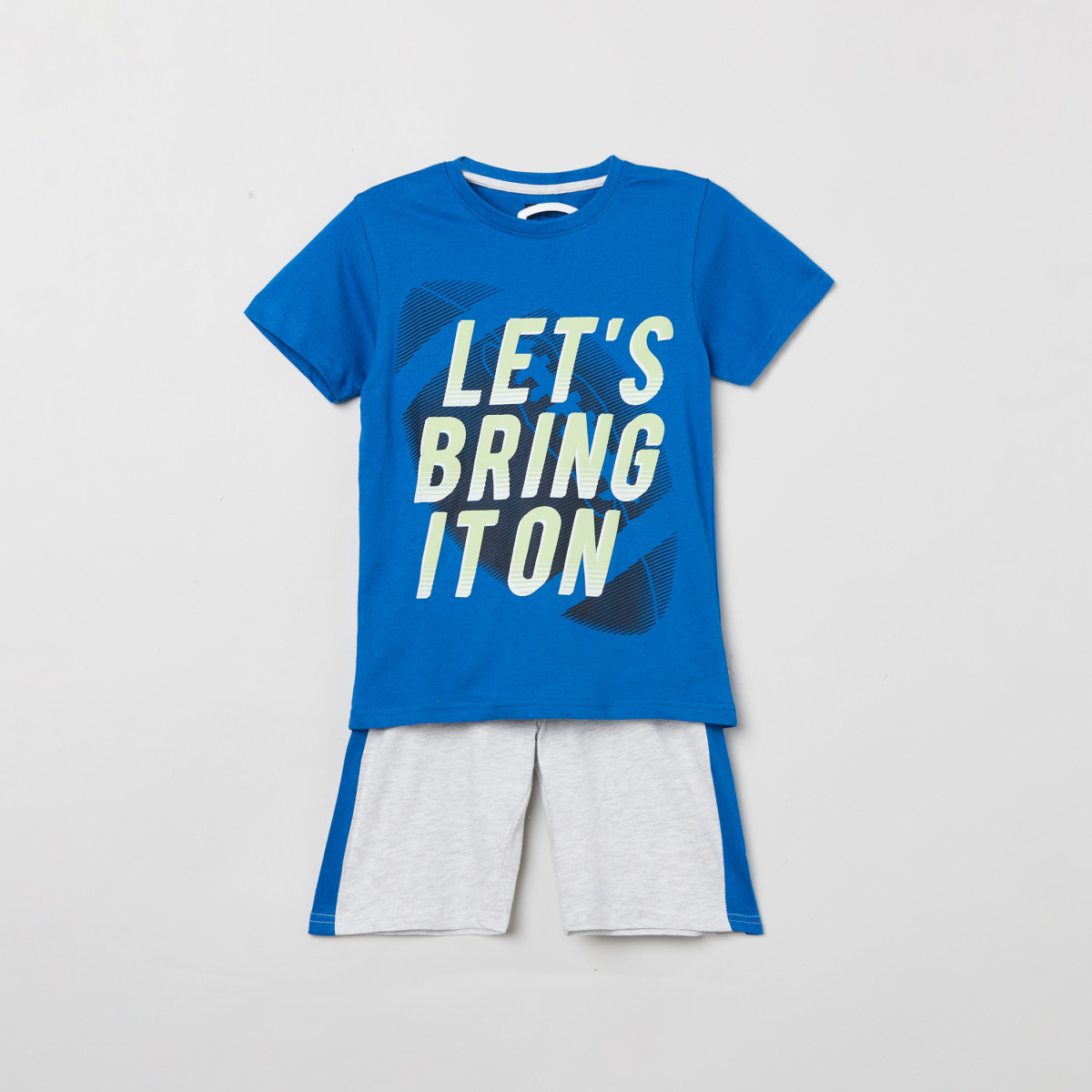 MAX Printed Crew Neck T-shirt with Shorts