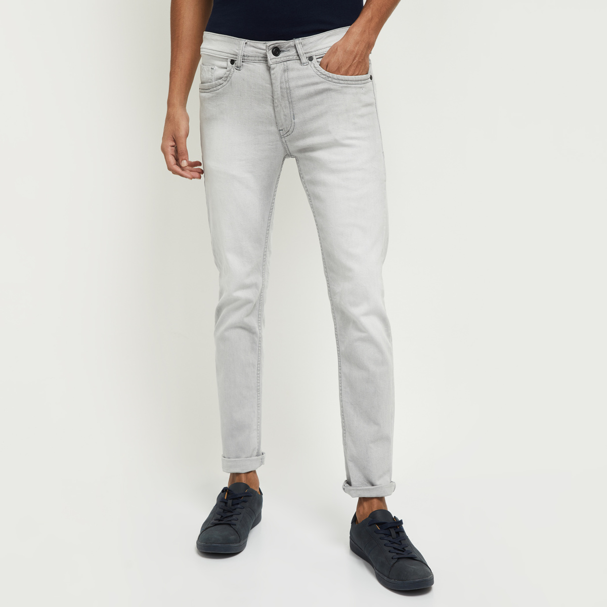 MAX Ice-Washed Skinny-Fit Jeans