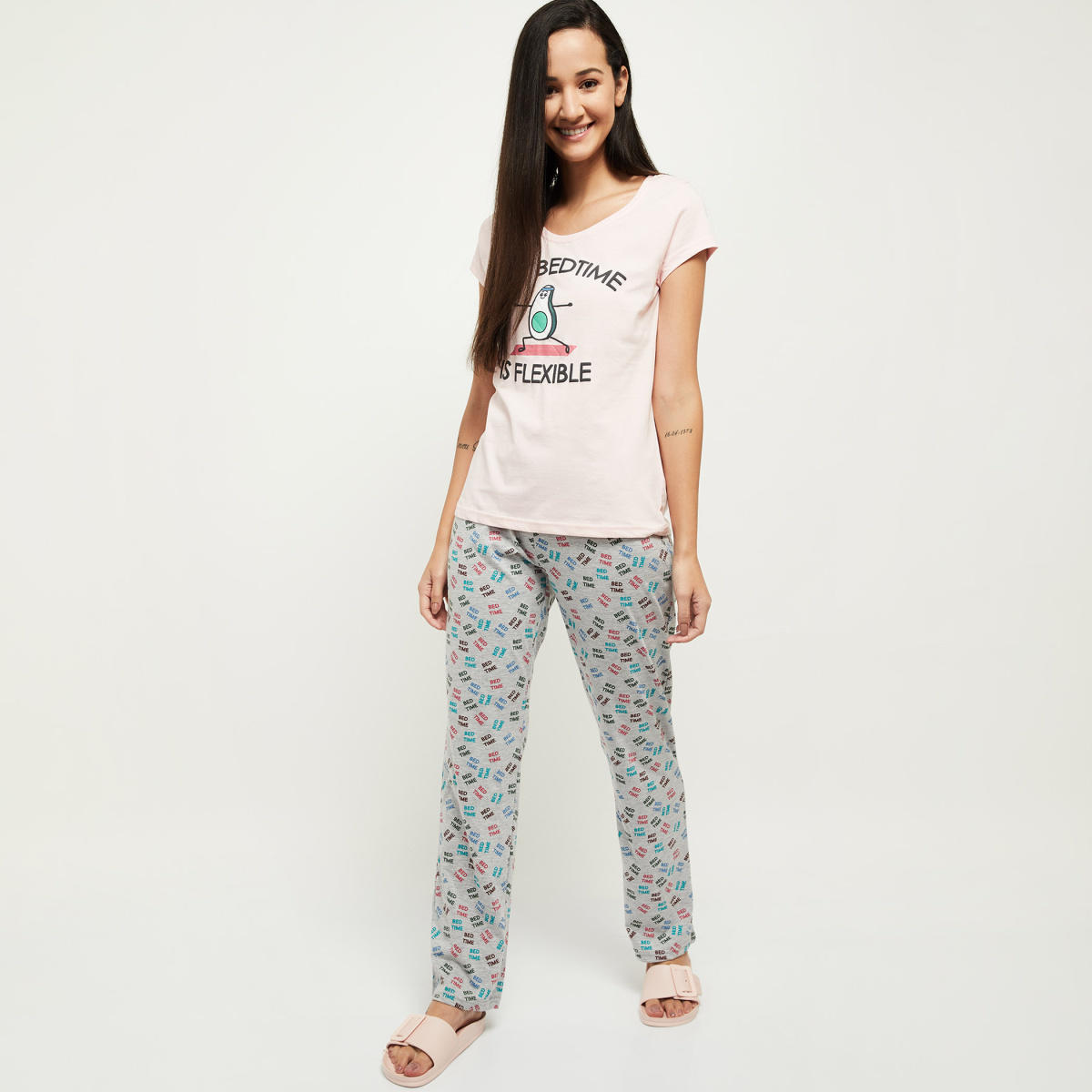 MAX Printed T-shirt with Drawstring Waist Pyjamas